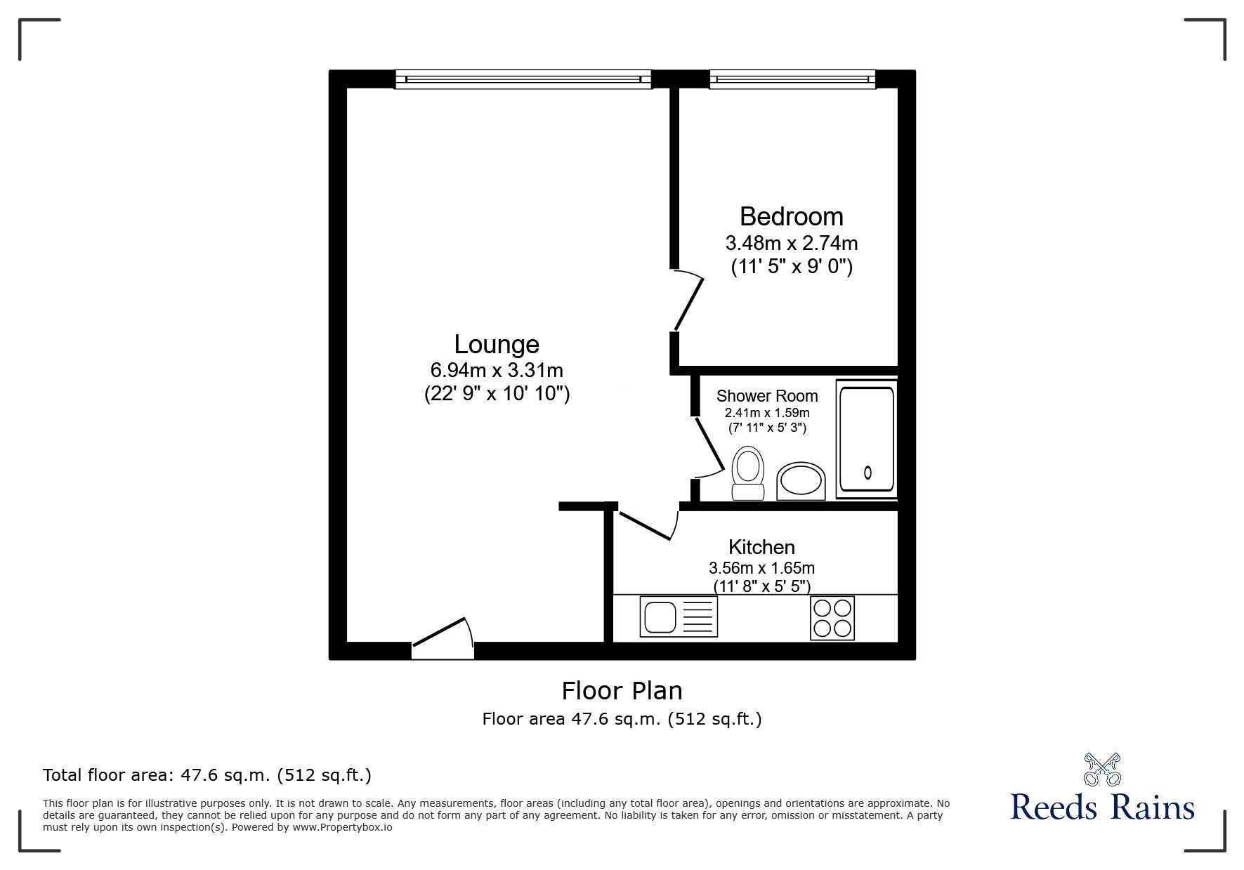 Floorplan of 1 bedroom  House to rent, Bethesda Street, Burnley, Lancashire, BB11