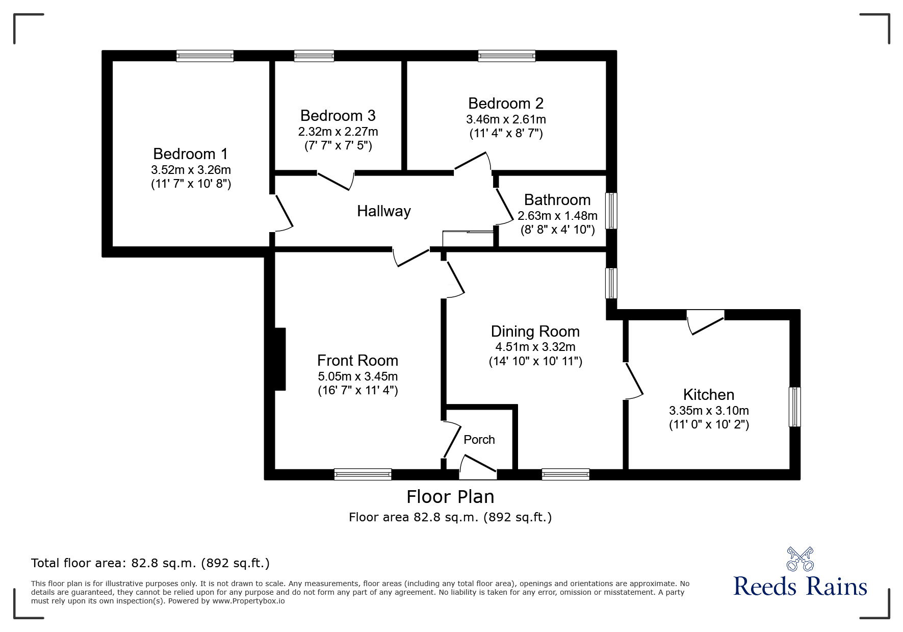 Floorplan of 3 bedroom Detached Bungalow for sale, Nutter Crescent, Higham, Lancashire, BB12