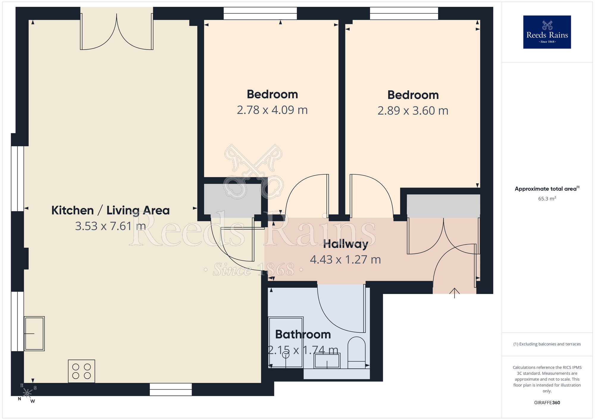 Floorplan of 2 bedroom Flat for sale, Marina View, Burnley, Lancashire, BB12