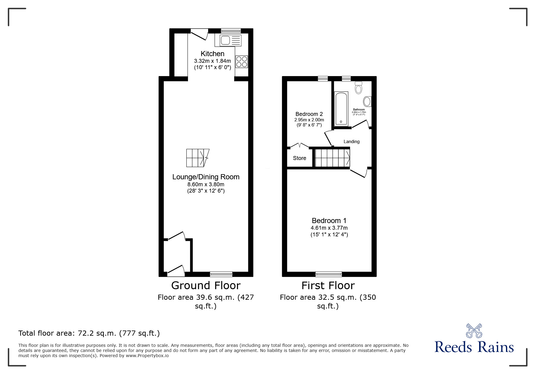 Floorplan of 2 bedroom Mid Terrace House to rent, Eastham Street, Burnley, Lancashire, BB10