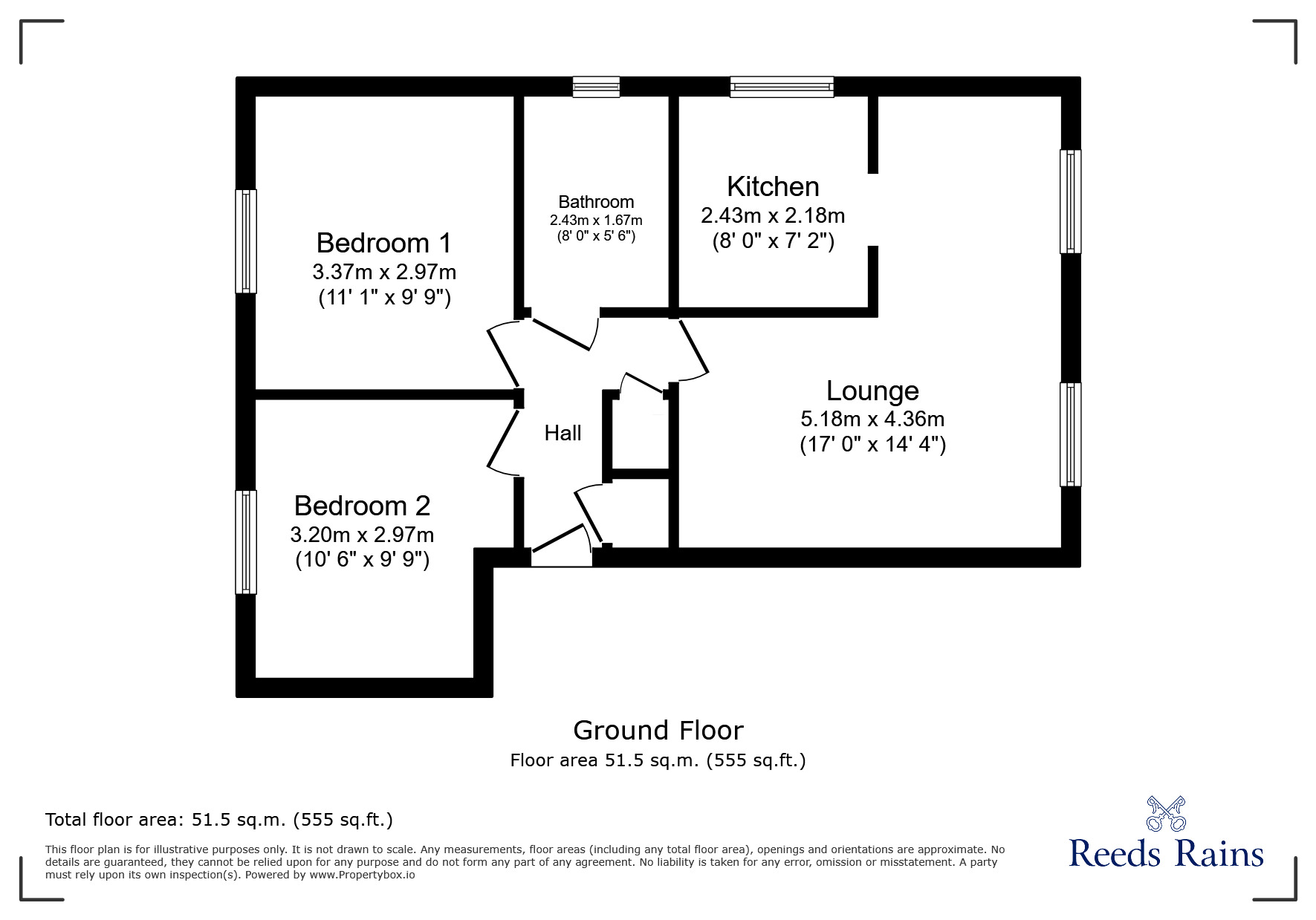 Floorplan of 2 bedroom Flat for sale, Lisbon Drive, Burnley, Lancashire, BB11
