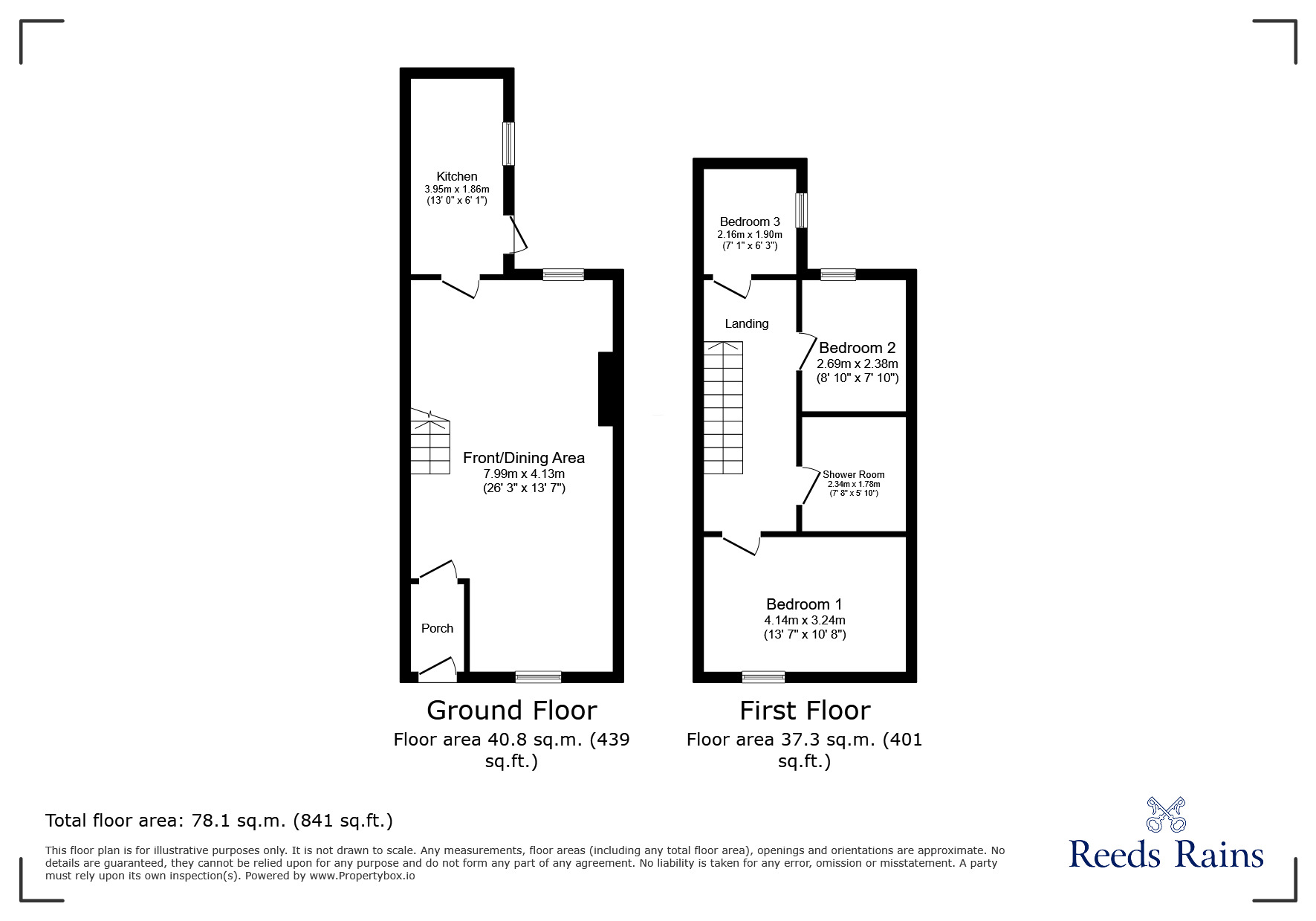 Floorplan of 3 bedroom Mid Terrace House for sale, Lark Street, Burnley, Lancashire, BB12