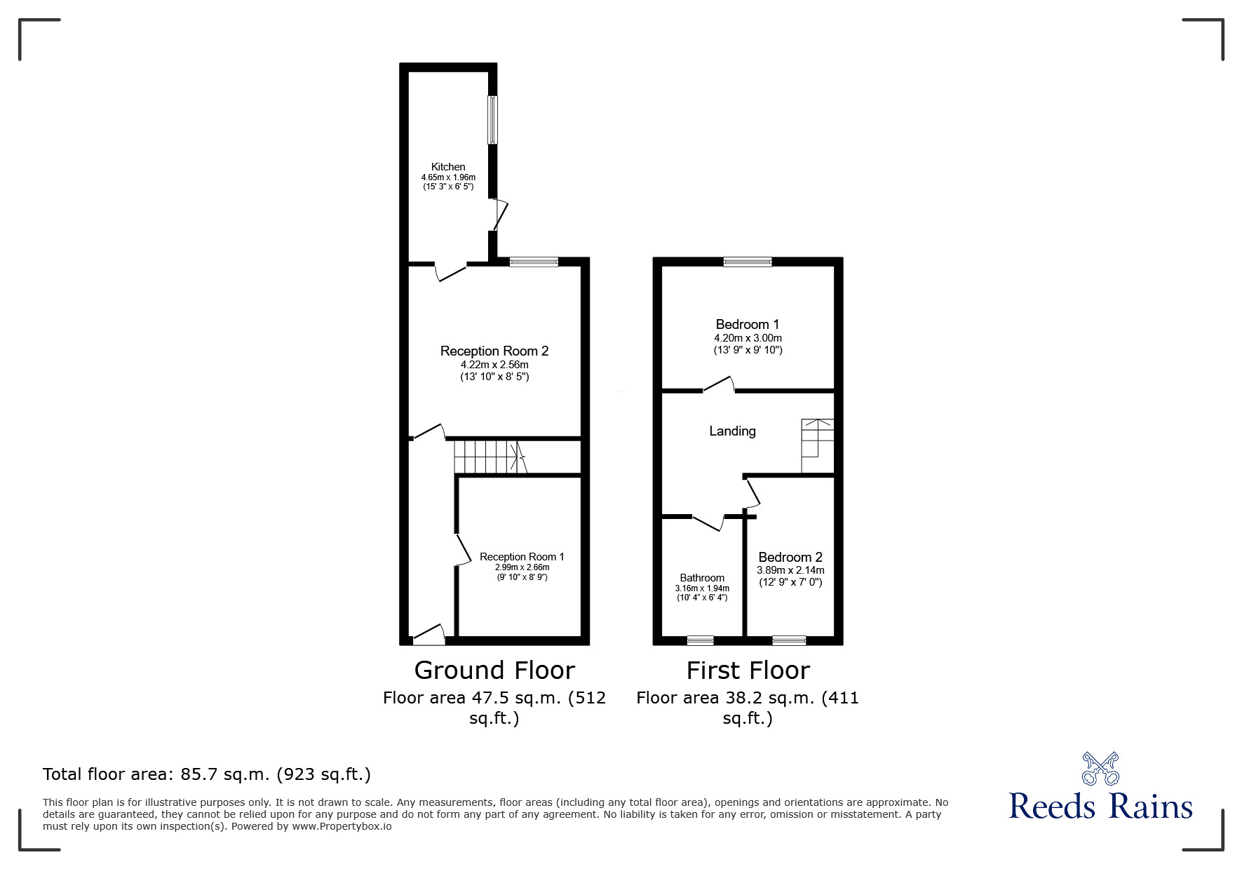 Floorplan of 2 bedroom Mid Terrace House for sale, Ebor Street, Burnley, Lancashire, BB10