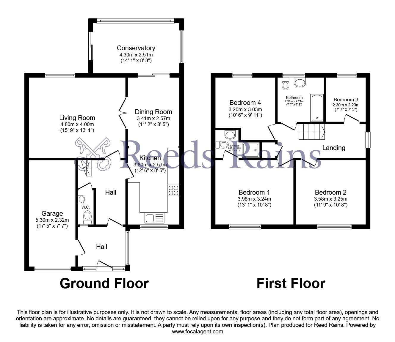 Floorplan of 4 bedroom Detached House for sale, Cumbrian Way, Burnley, Lancashire, BB12