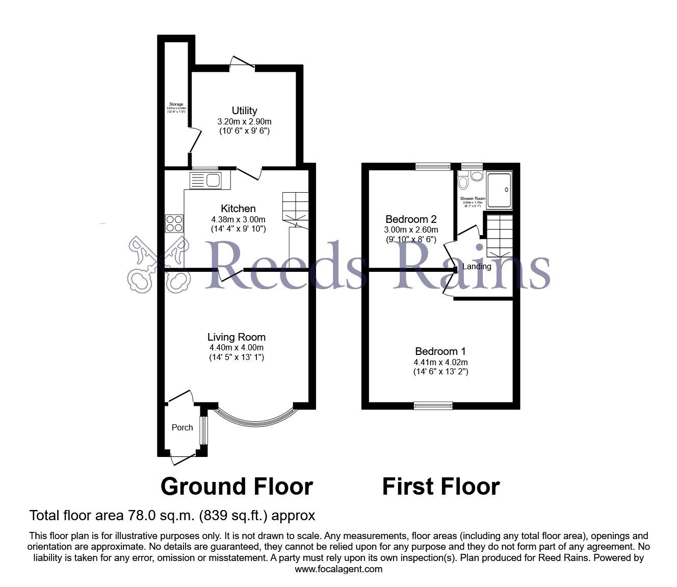 Floorplan of 2 bedroom Mid Terrace House for sale, Brier Crescent, Nelson, Lancashire, BB9