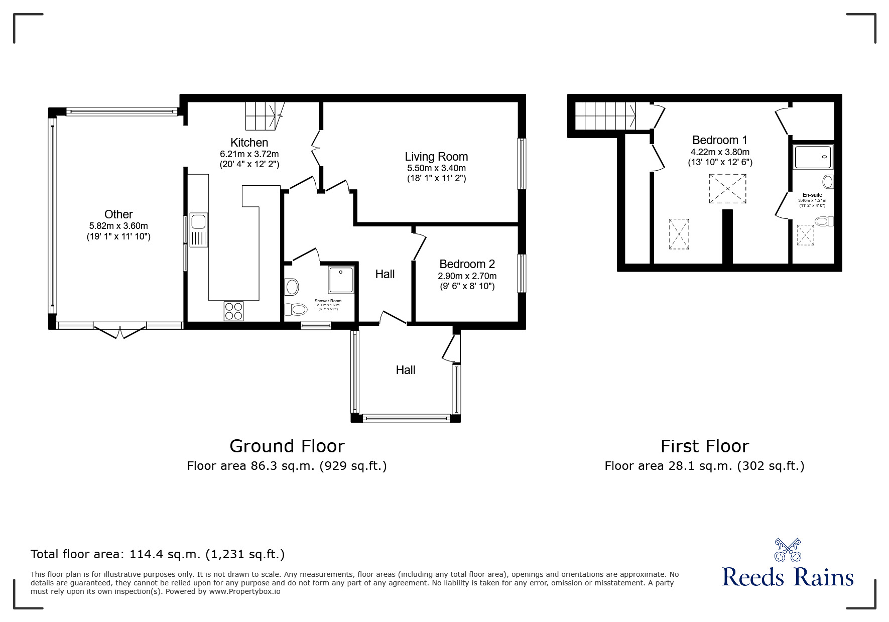 Floorplan of 2 bedroom Semi Detached Bungalow for sale, Langholme Close, Barrowford, Lancashire, BB9