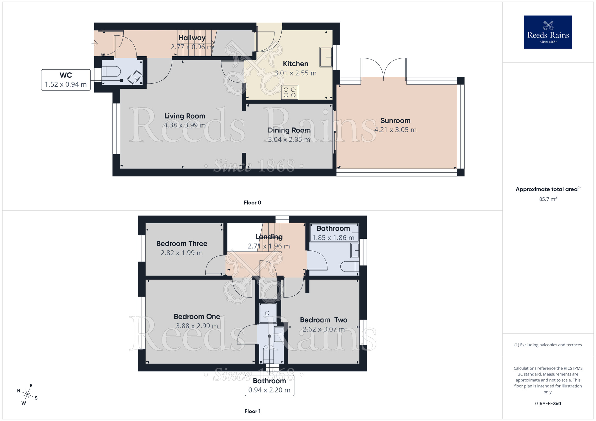 Floorplan of 3 bedroom Detached House for sale, The Shortlands, Padiham, Lancashire, BB12