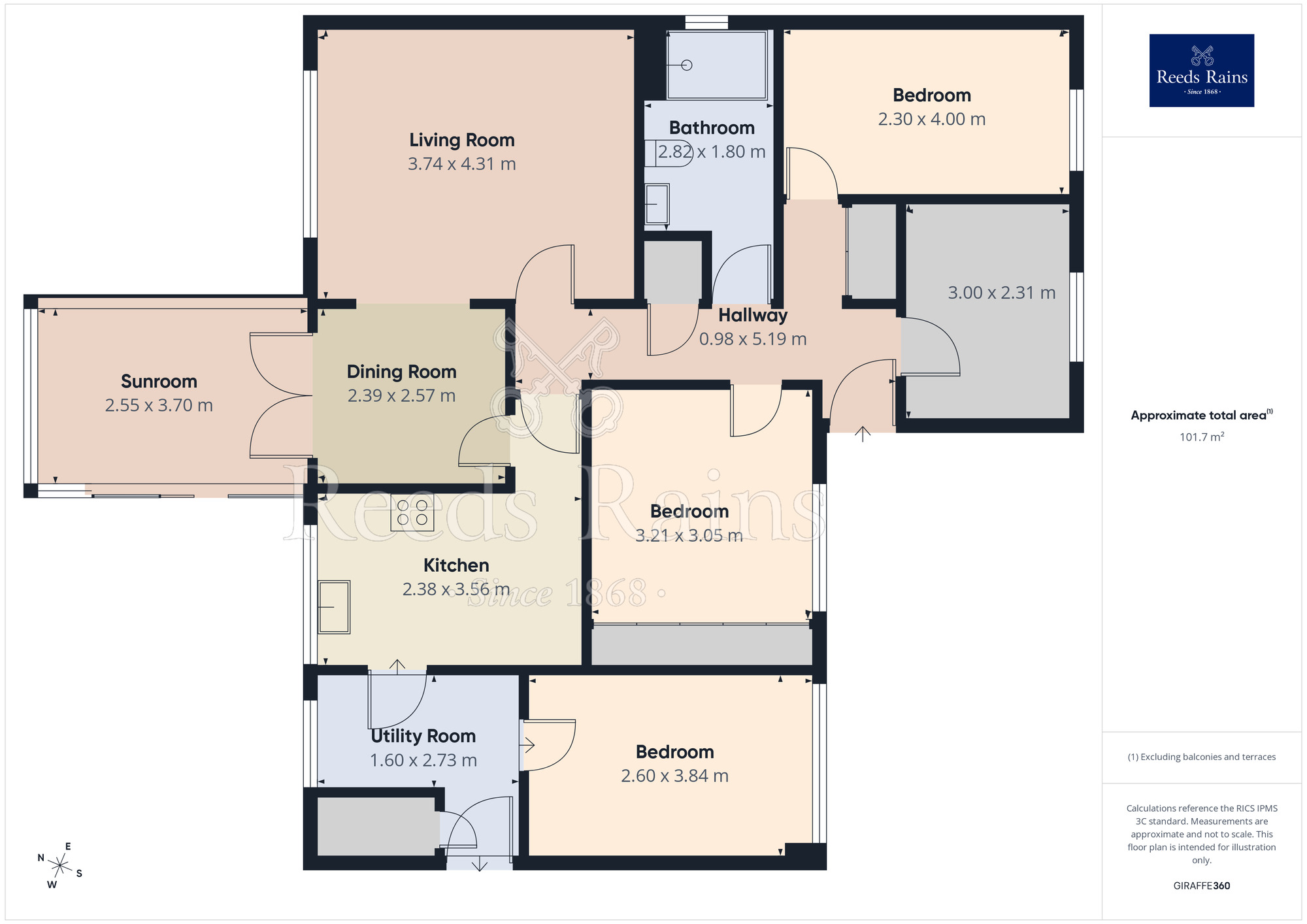 Floorplan of 4 bedroom Detached Bungalow for sale, Caldbeck Close, Nelson, Lancashire, BB9