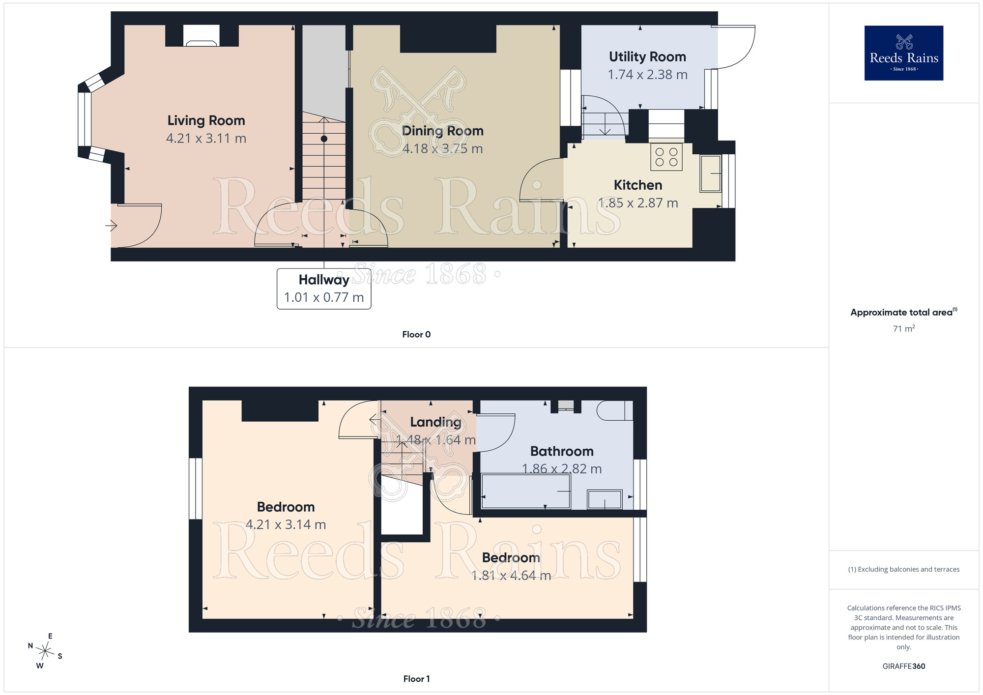 Floorplan of 2 bedroom Mid Terrace House for sale, Lyndhurst Road, Burnley, Lancashire, BB10