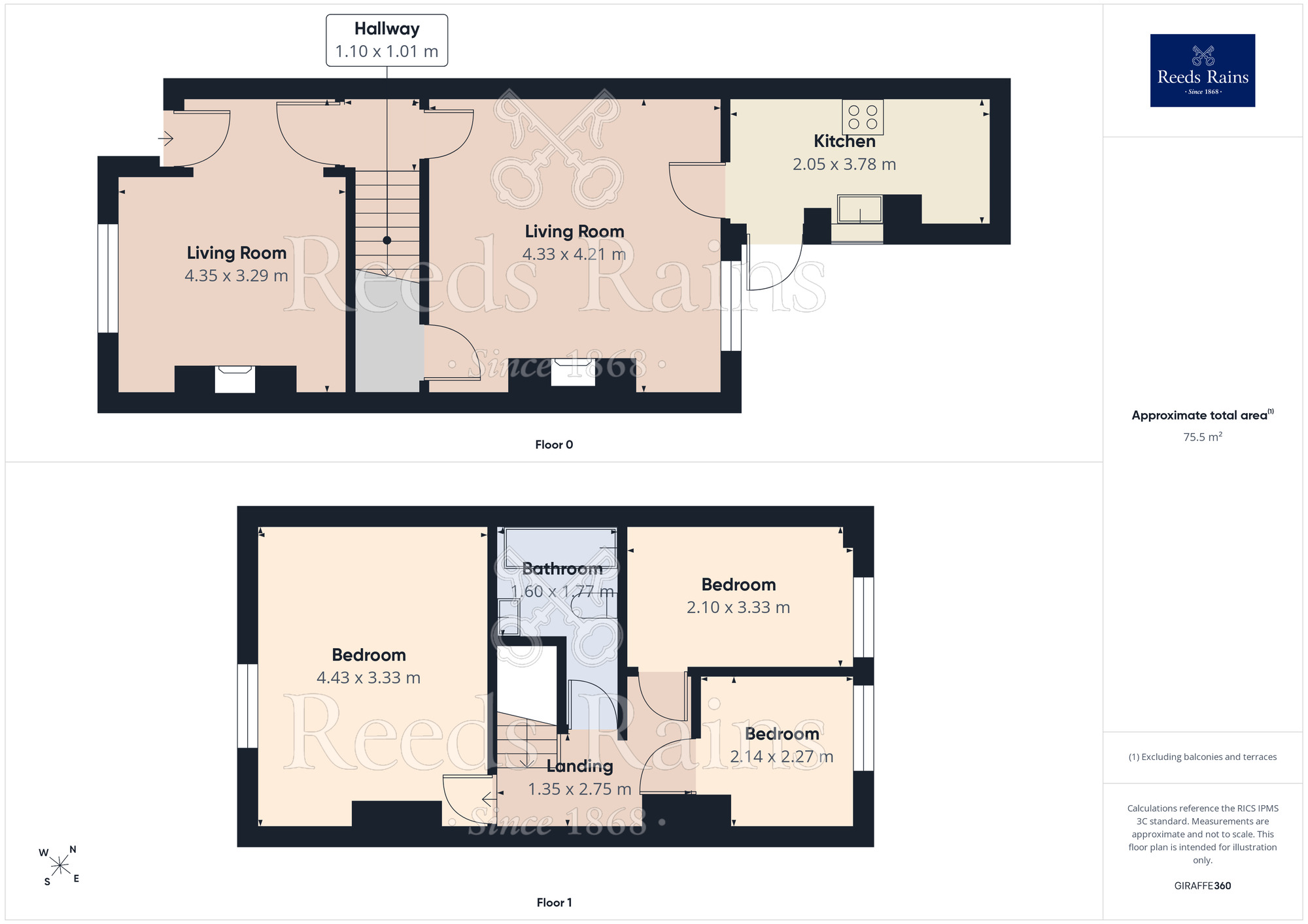 Floorplan of 3 bedroom Mid Terrace House for sale, Kensington Street, Nelson, Lancashire, BB9