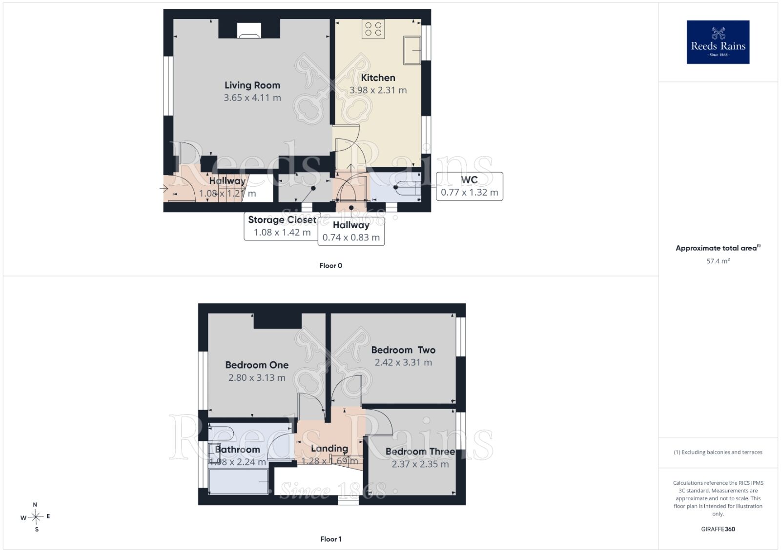 Floorplan of 3 bedroom Semi Detached House for sale, Creswick Avenue, Burnley, Lancashire, BB11
