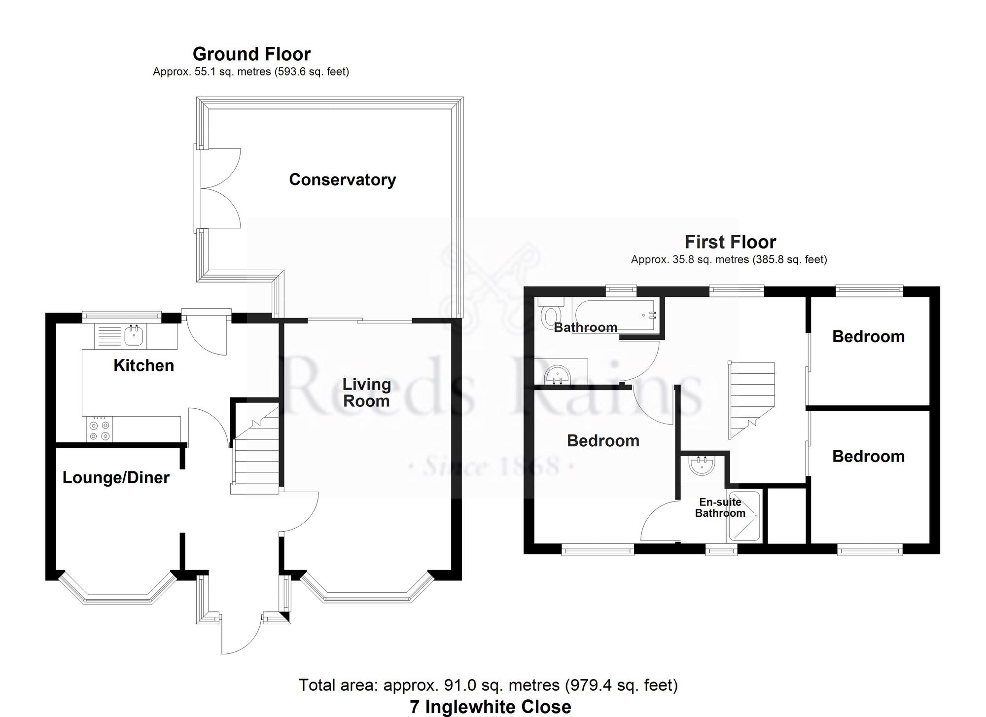 Floorplan of 3 bedroom Semi Detached House for sale, Inglewhite Close, Bury, Greater Manchester, BL9