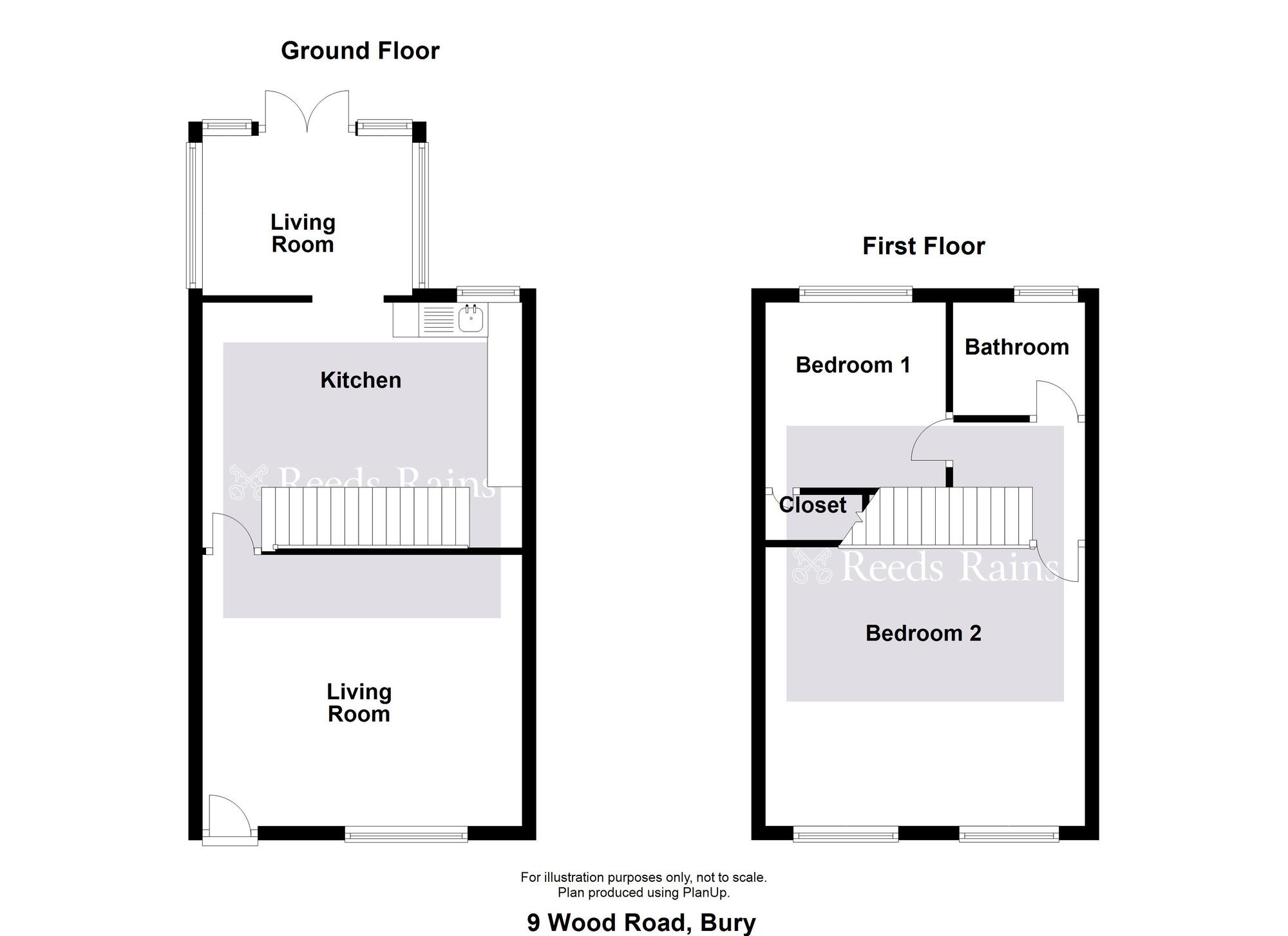 Floorplan of 2 bedroom Mid Terrace House for sale, Wood Road Lane, Bury, Summerseat, BL9