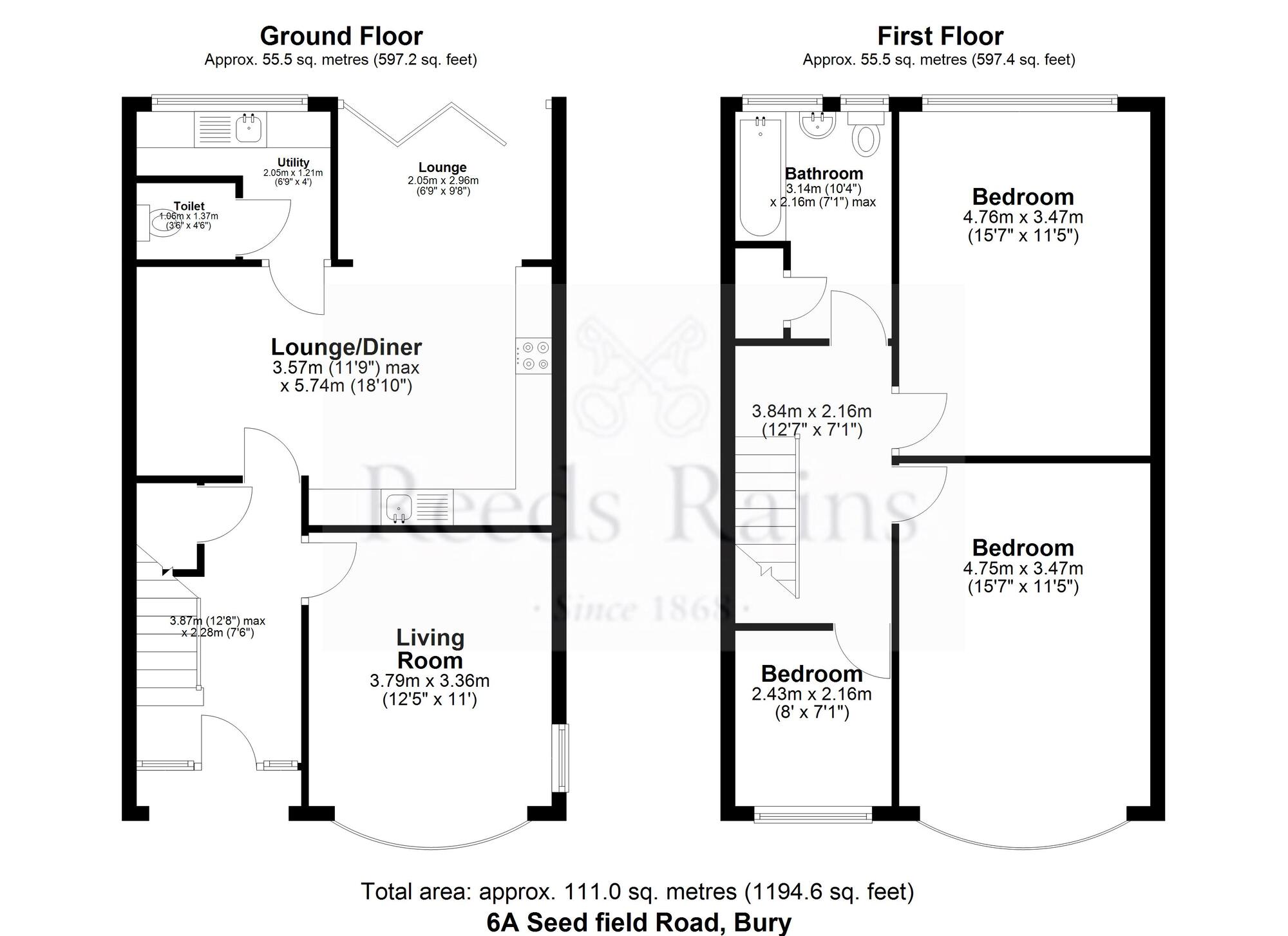 Floorplan of 3 bedroom Semi Detached House for sale, Seedfield Road, Bury, Greater Manchester, BL9