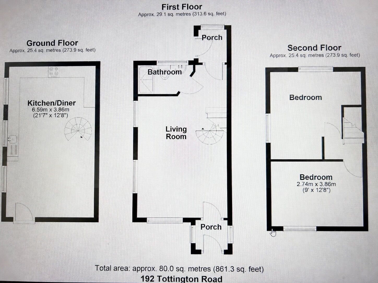 Floorplan of 2 bedroom Semi Detached House for sale, Tottington Road, Bolton, Greater Manchester, BL2