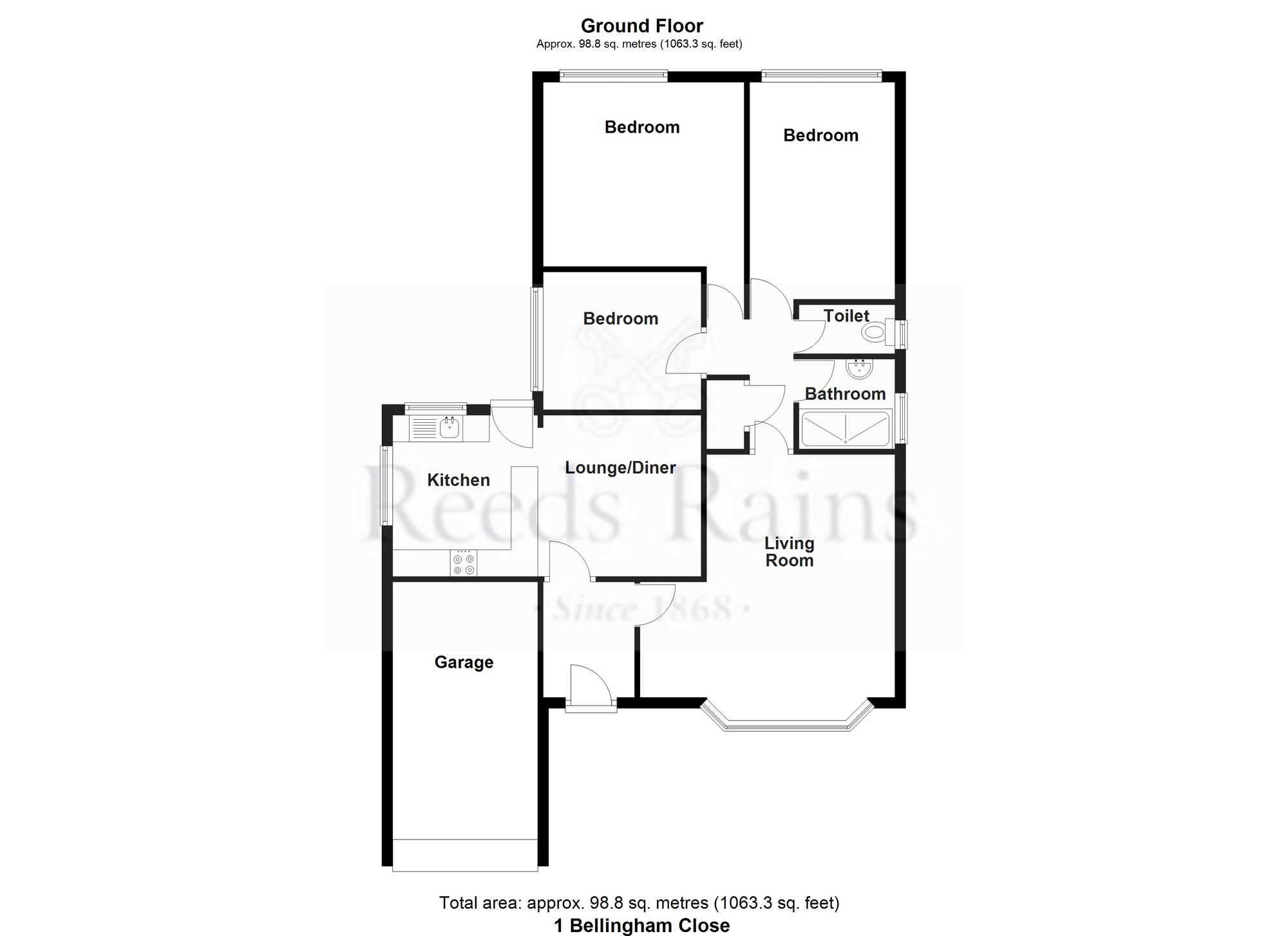 Floorplan of 3 bedroom Detached Bungalow for sale, Bellingham Close, Bury, Greater Manchester, BL8