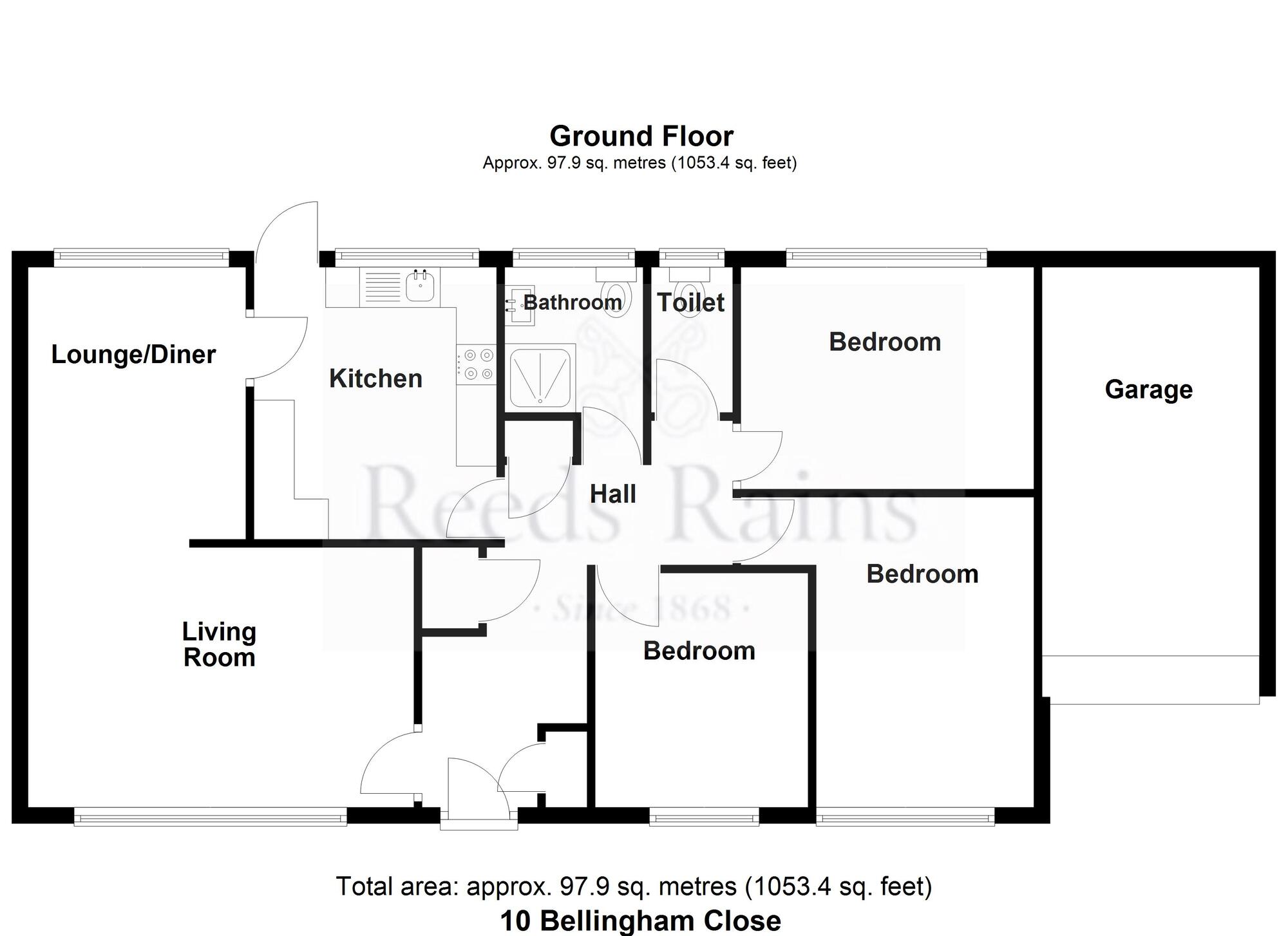 Floorplan of 3 bedroom Detached Bungalow for sale, Bellingham Close, Bury, Greater Manchester, BL8