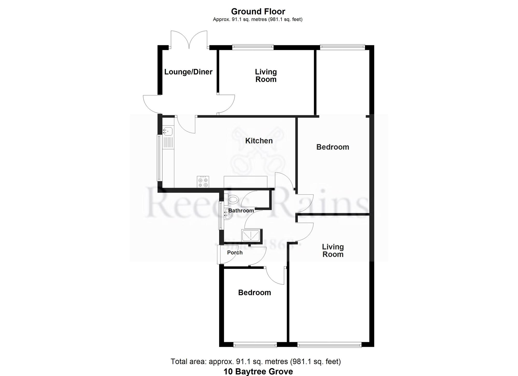 Floorplan of 3 bedroom Semi Detached Bungalow for sale, Baytree Grove, Ramsbottom, Greater Manchester, BL0