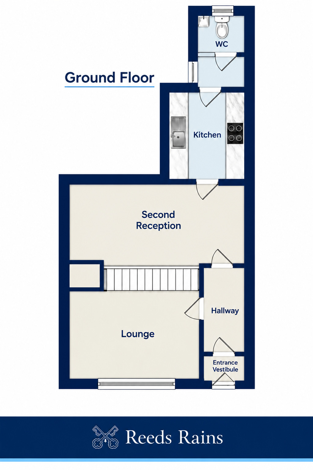 Floorplan of 3 bedroom Mid Terrace House for sale, Holcombe Road, Greenmount, Greater Manchester, BL8