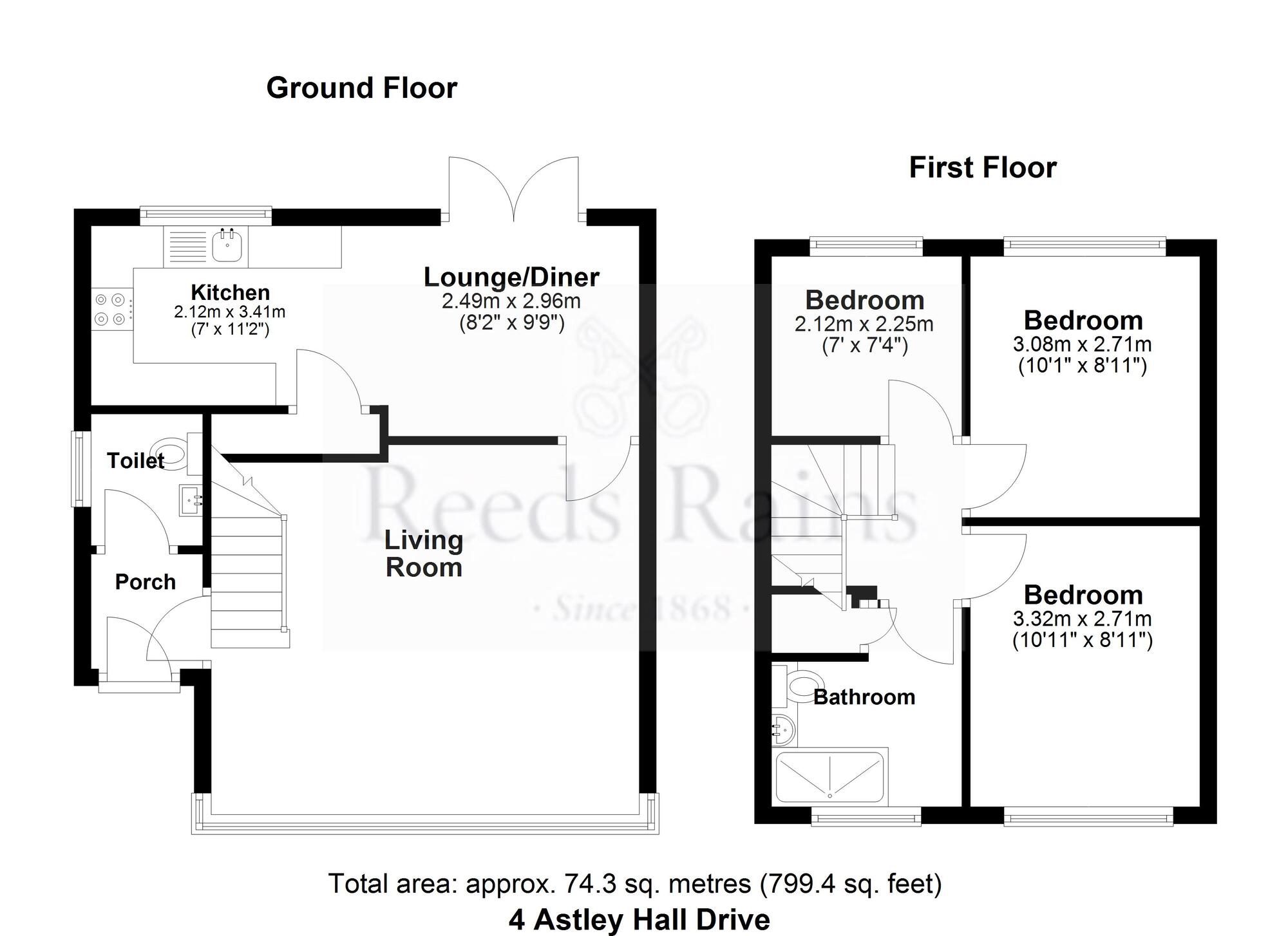Floorplan of 3 bedroom Detached House for sale, Astley Hall Drive, Ramsbottom, Greater Manchester, BL0
