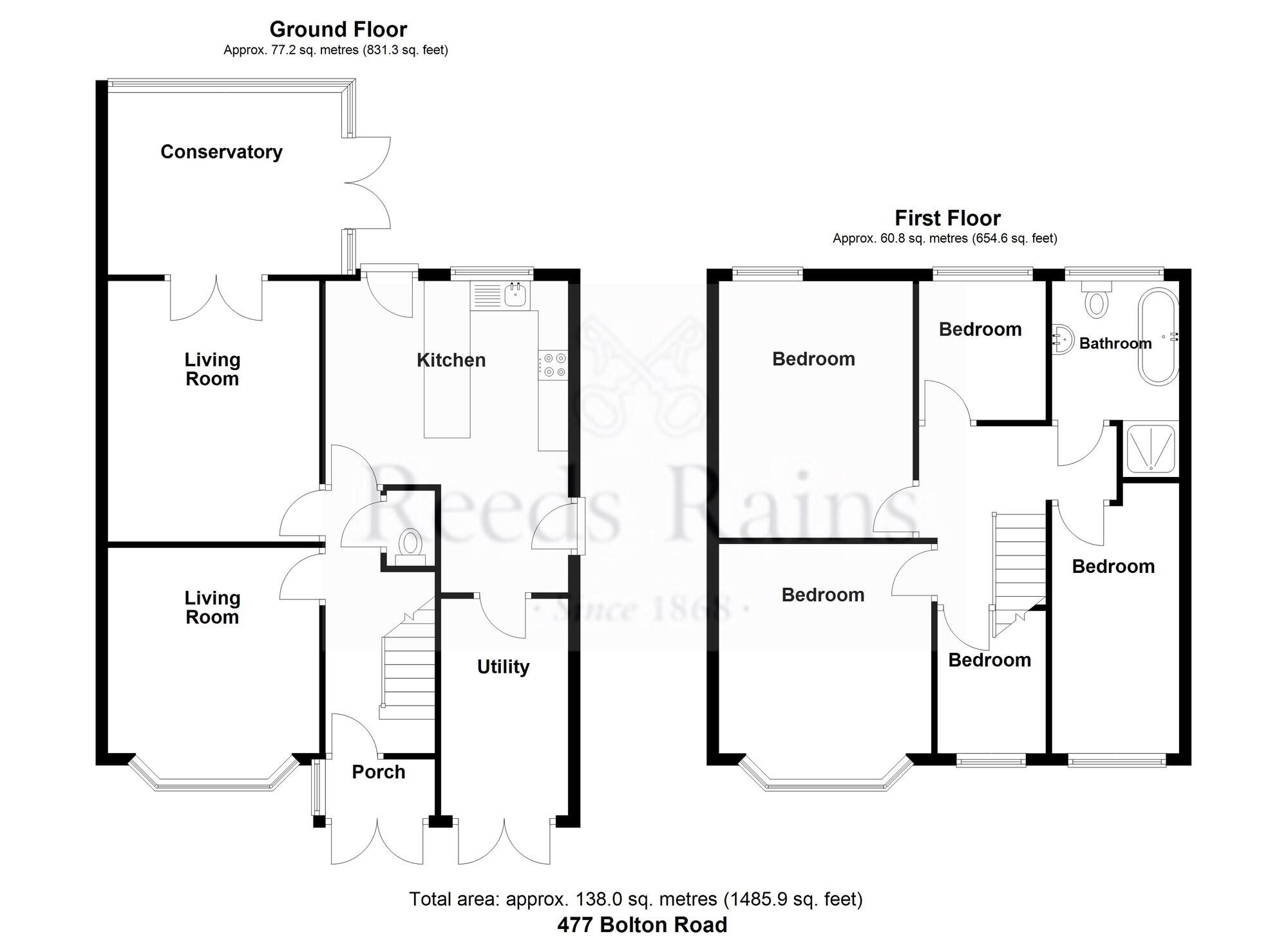 Floorplan of 5 bedroom Semi Detached House for sale, Bolton Road, Bury, Greater Manchester, BL8