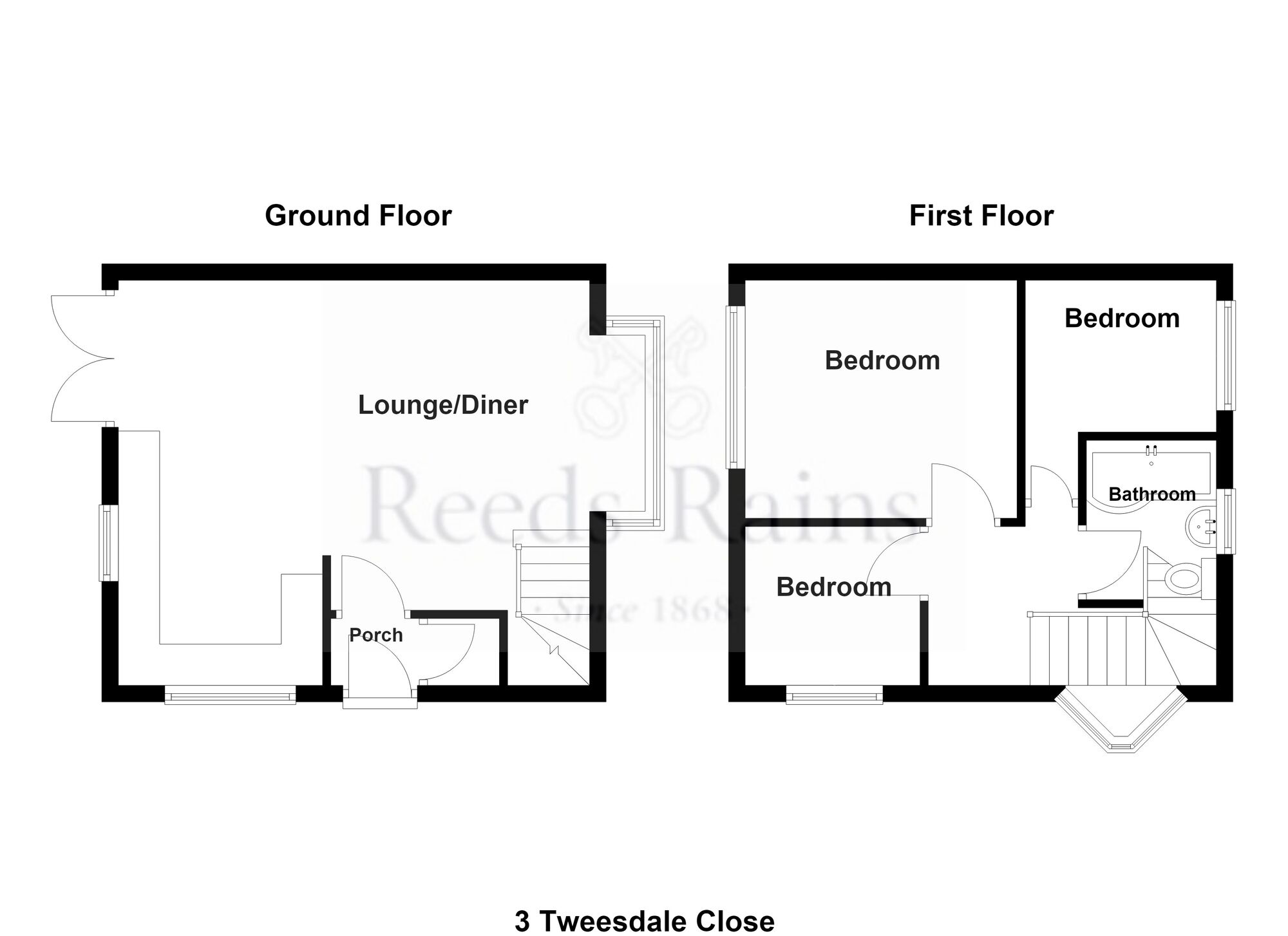 Floorplan of 3 bedroom End Terrace House for sale, Tweedsdale Close, Whitefield, Greater Manchester, M45