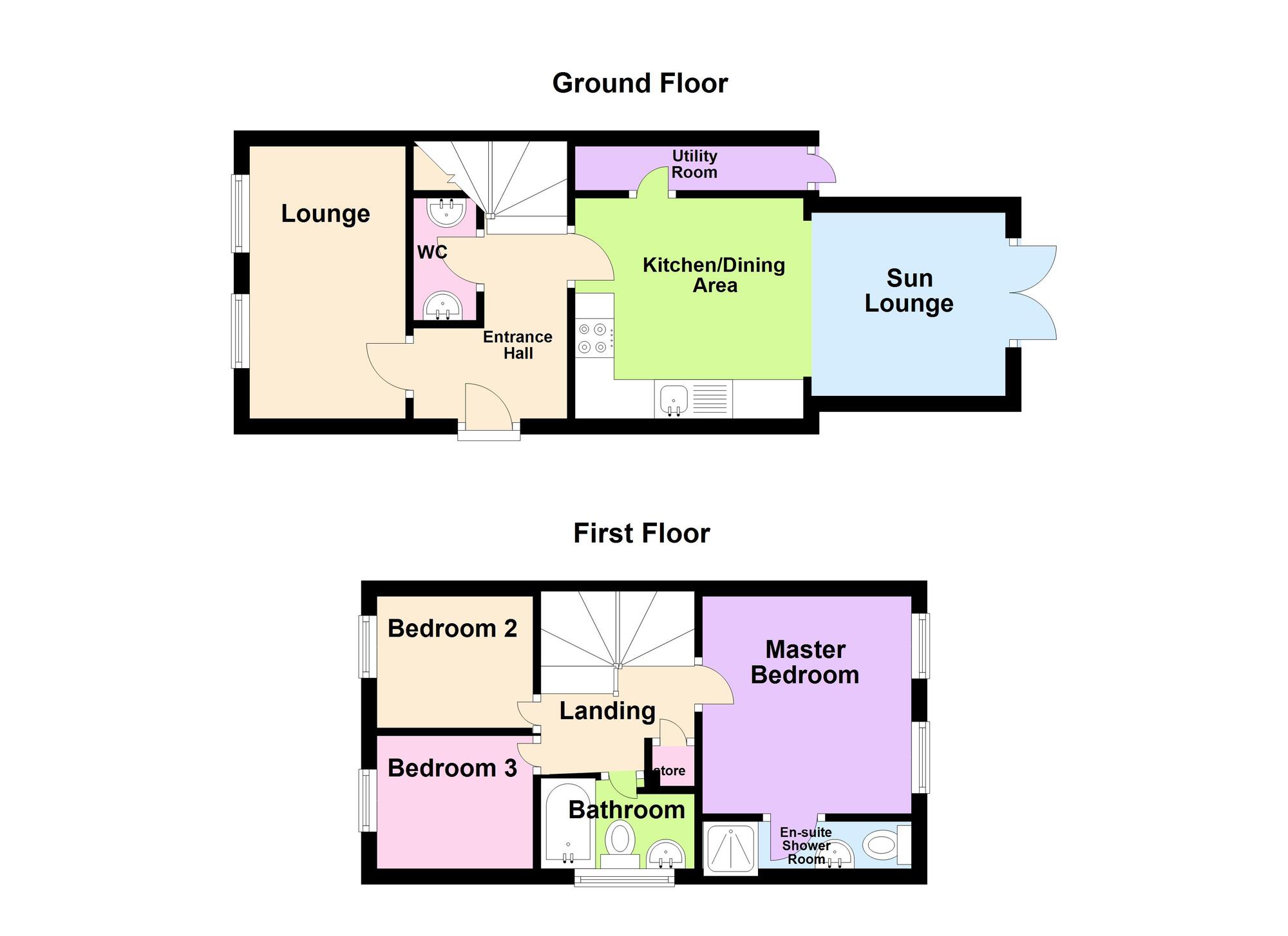 Floorplan of 3 bedroom Detached House for sale, Highgrove Green, Carrickfergus, BT38