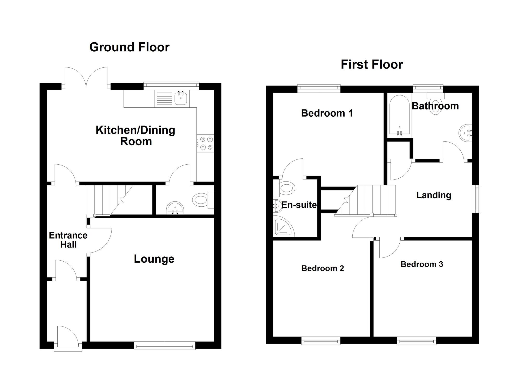 Floorplan of 3 bedroom Detached House for sale, Ashbourne Manor Square, Carrickfergus, County Antrim, BT38