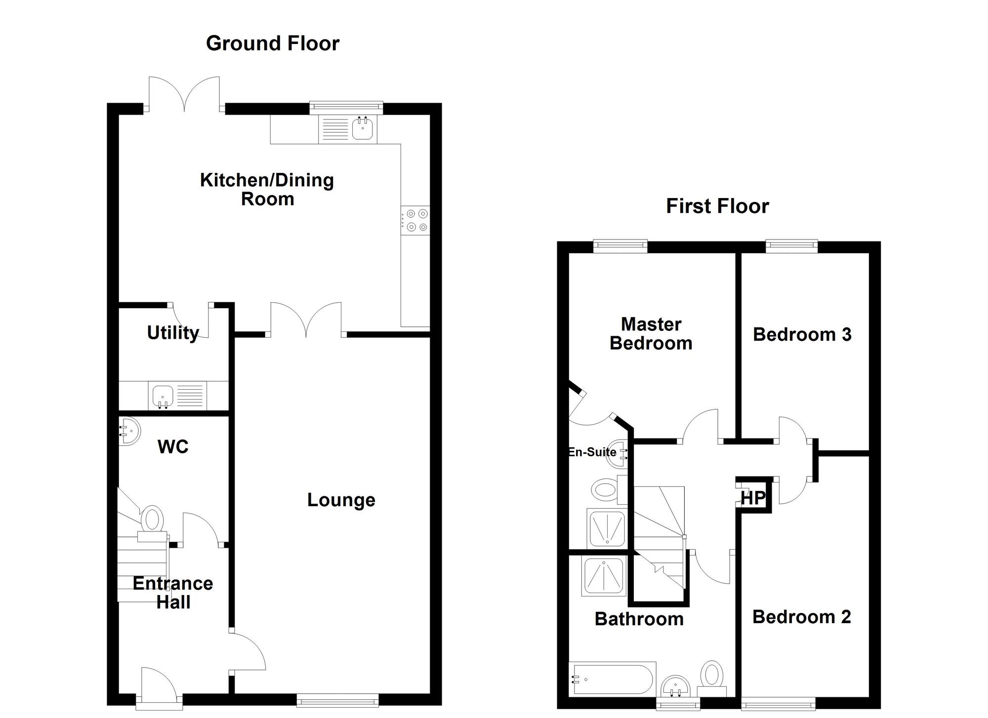 Floorplan of 3 bedroom Mid Terrace House for sale, Forthill, Ballycarry, County Antrim, BT38