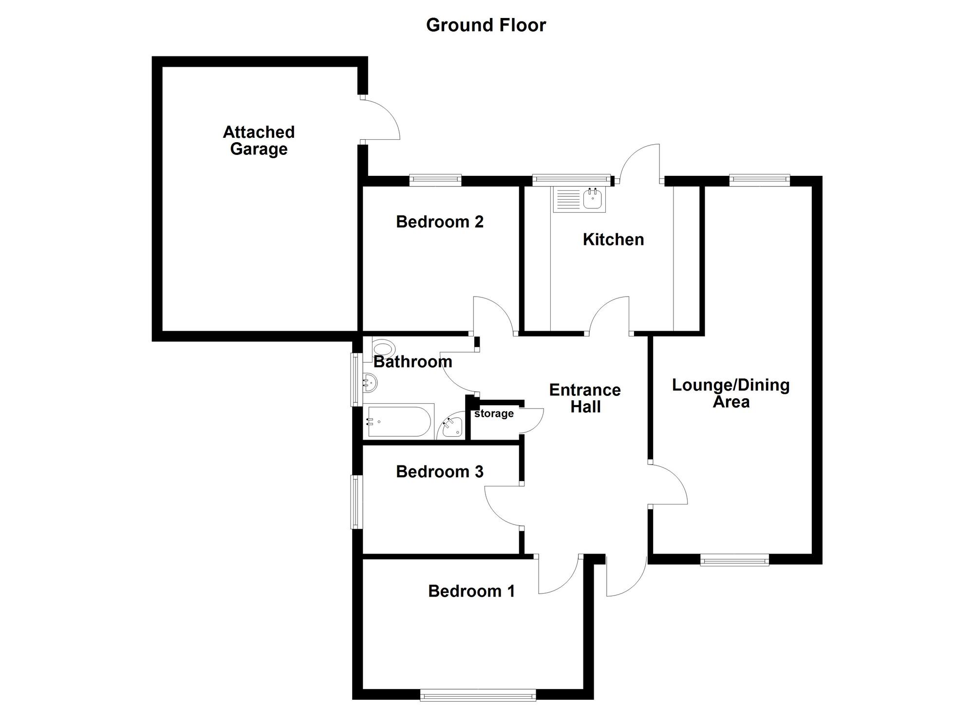 Floorplan of 3 bedroom Detached Bungalow for sale, Fairview Park, Carrickfergus, County Antrim, BT38