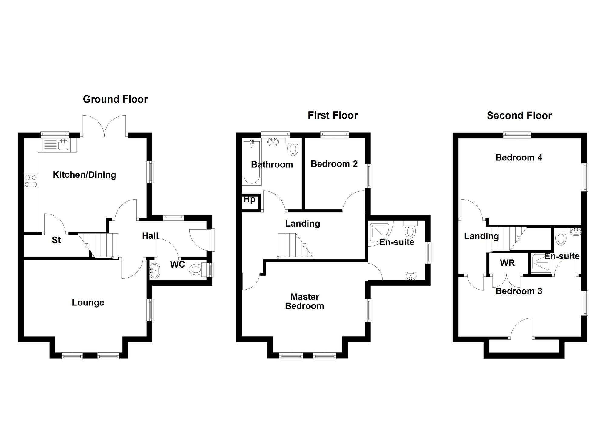 Floorplan of 4 bedroom Semi Detached House for sale, Leafield Park, Ballycarry, County Antrim, BT38