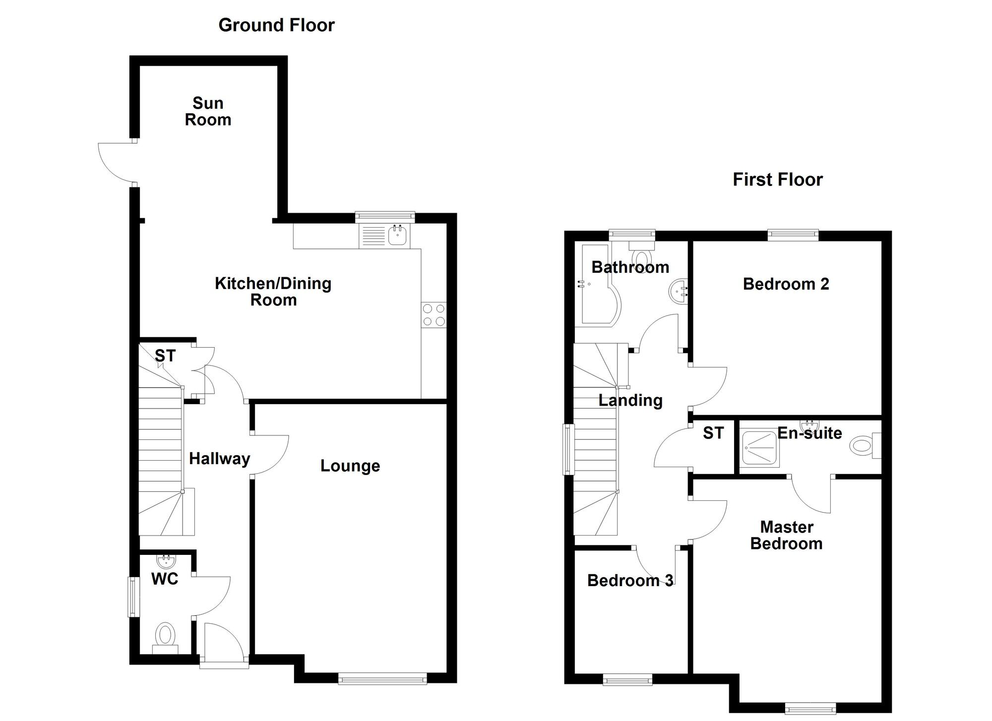 Floorplan of 3 bedroom Semi Detached House for sale, Ashbourne Manor Square, Carrickfergus, County Antrim, BT38
