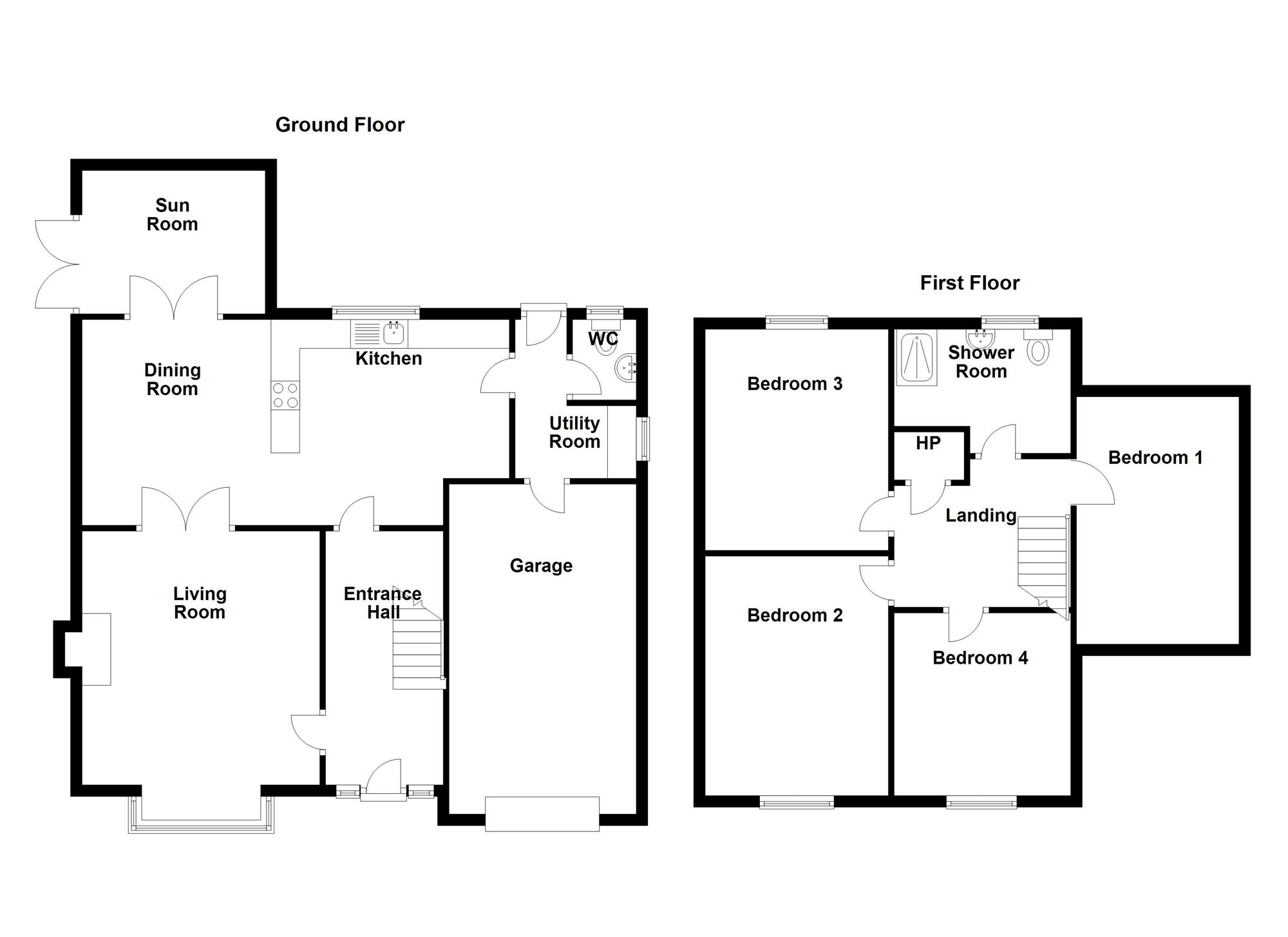 Floorplan of 4 bedroom Detached House for sale, Broadlands, Carrickfergus, County Antrim, BT38