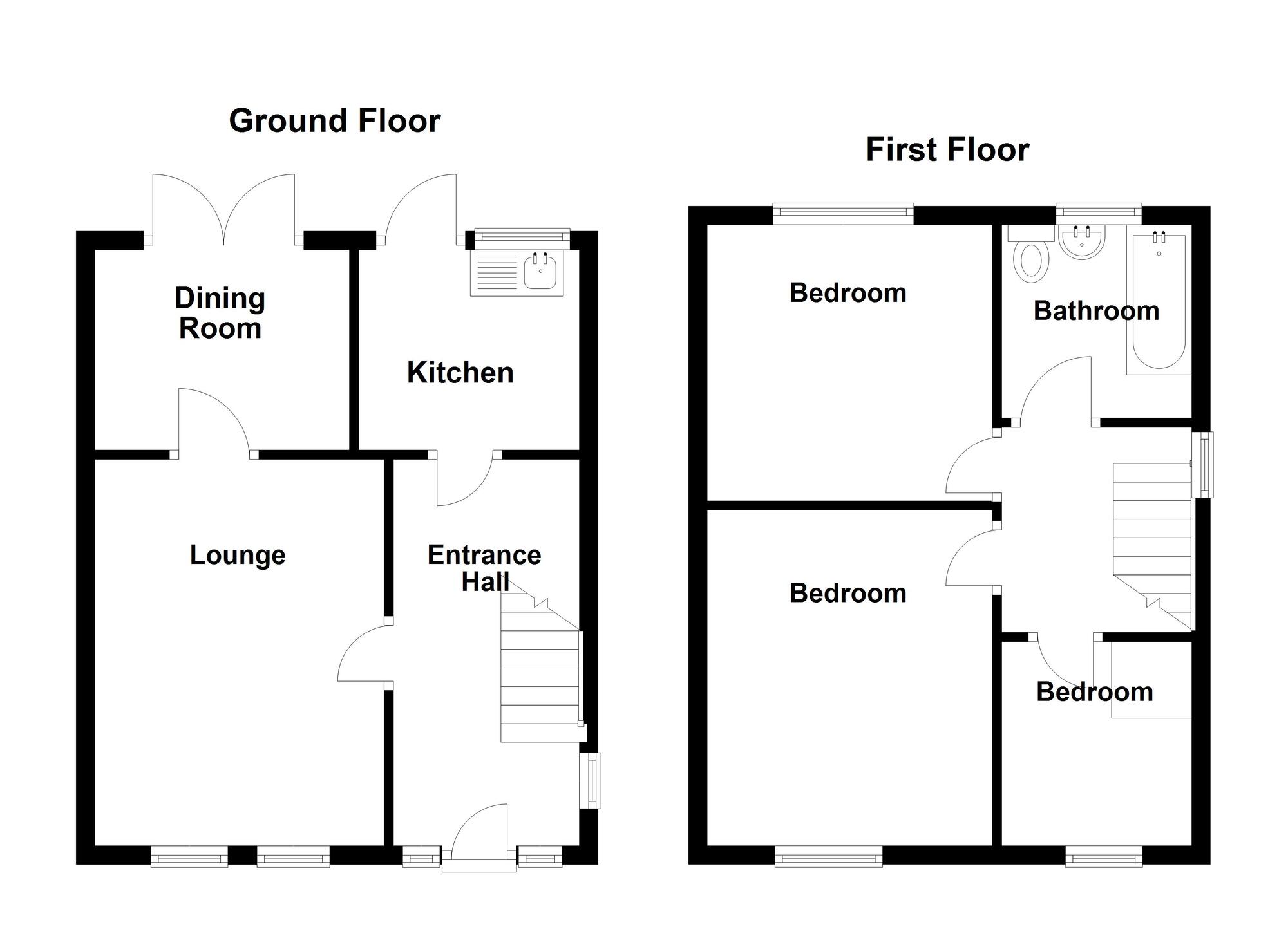 Floorplan of 3 bedroom Semi Detached House for sale, Brackenridge Close, Carrickfergus, County Antrim, BT38