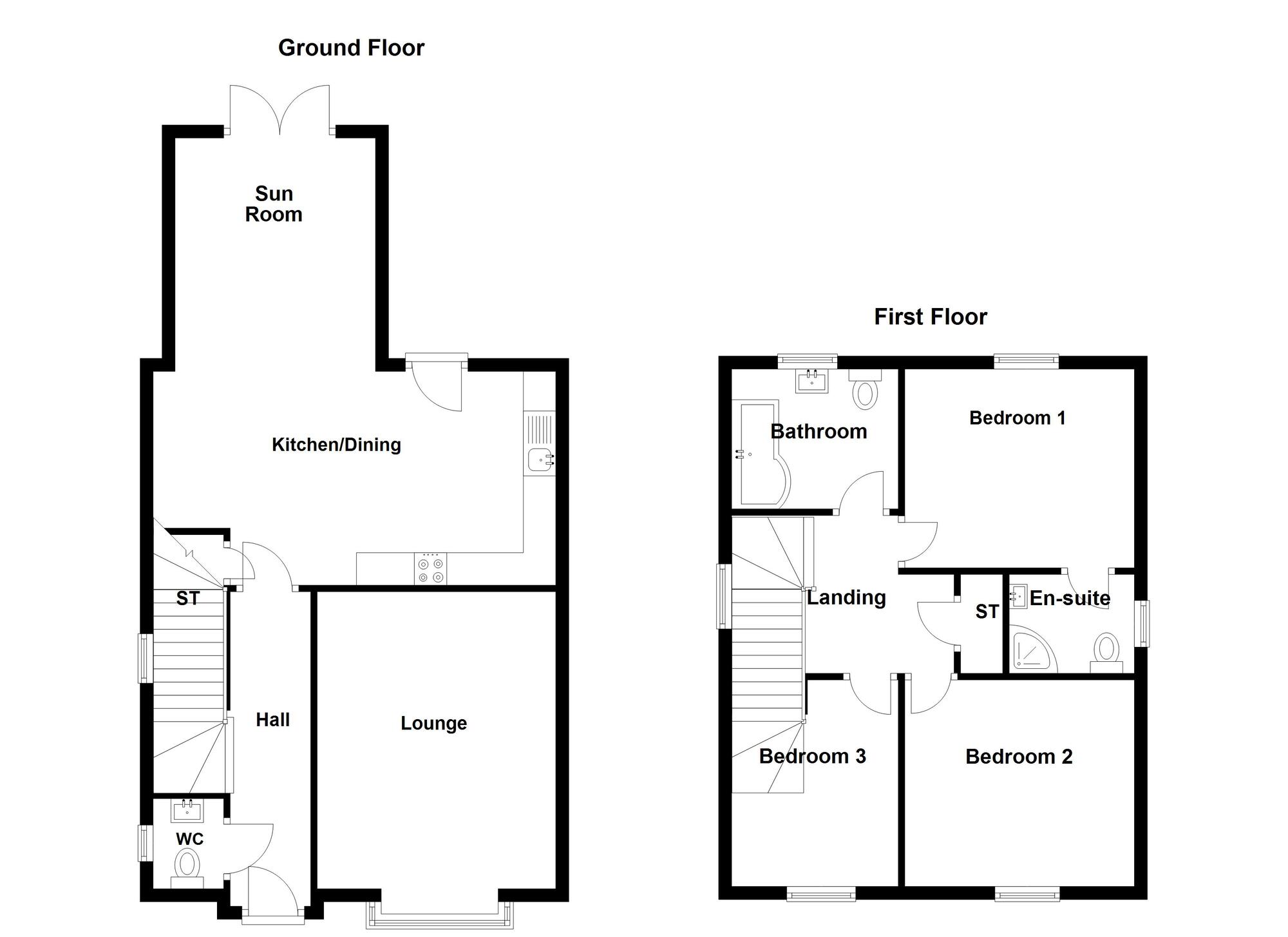 Floorplan of 3 bedroom Detached House for sale, Bashford Park Close, Carrickfergus, County Antrim, BT38