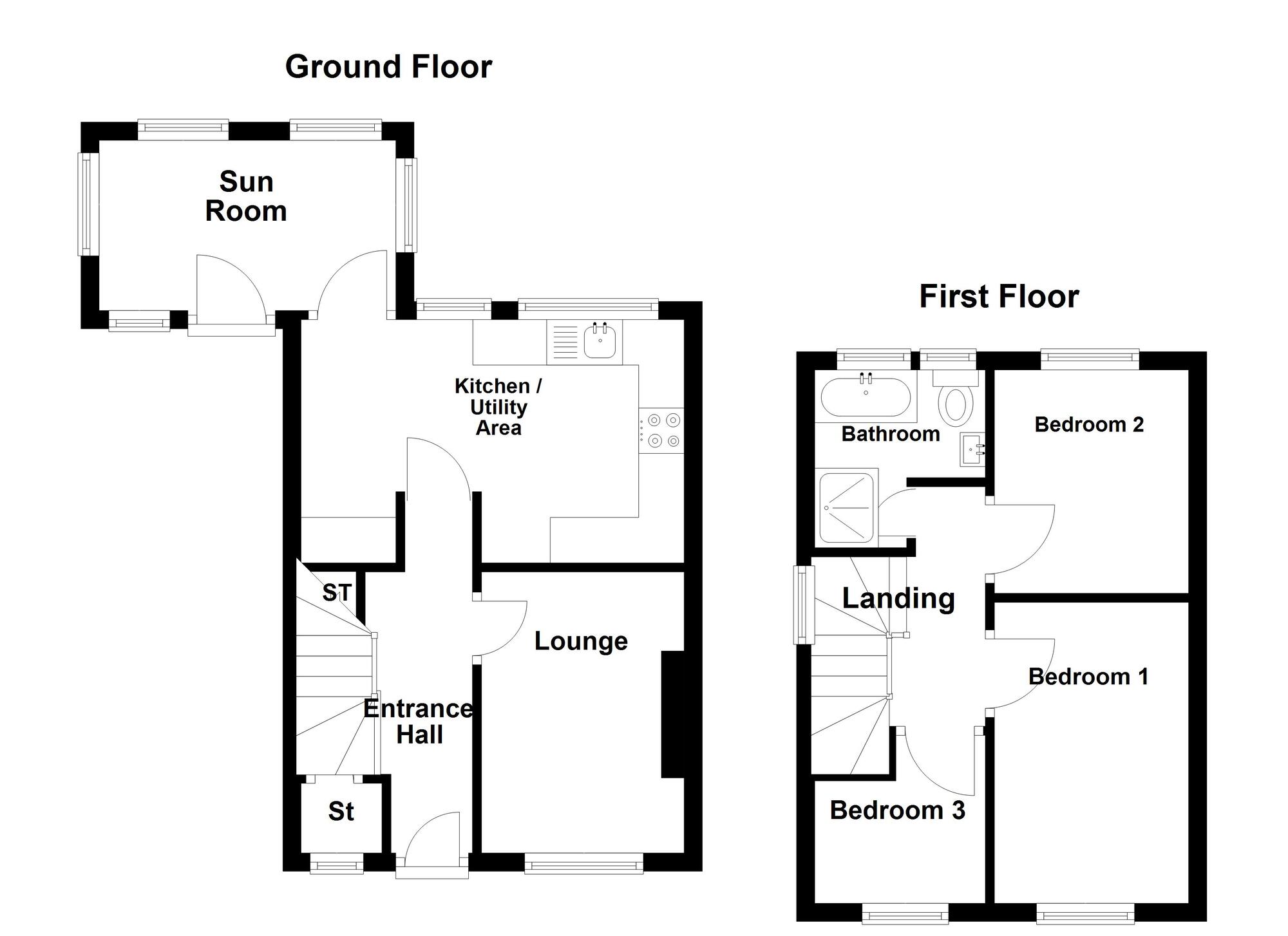 Floorplan of 3 bedroom Semi Detached House for sale, Woodburn Villas, Woodburn Road, County Antrim, BT38