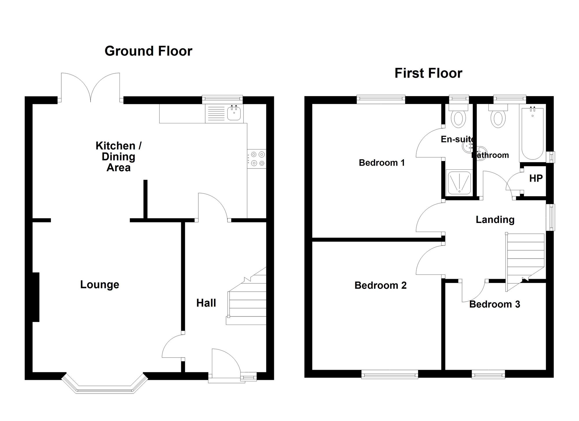 Floorplan of 3 bedroom Semi Detached House for sale, Woodlawn Avenue, Carrickfergus, County Antrim, BT38