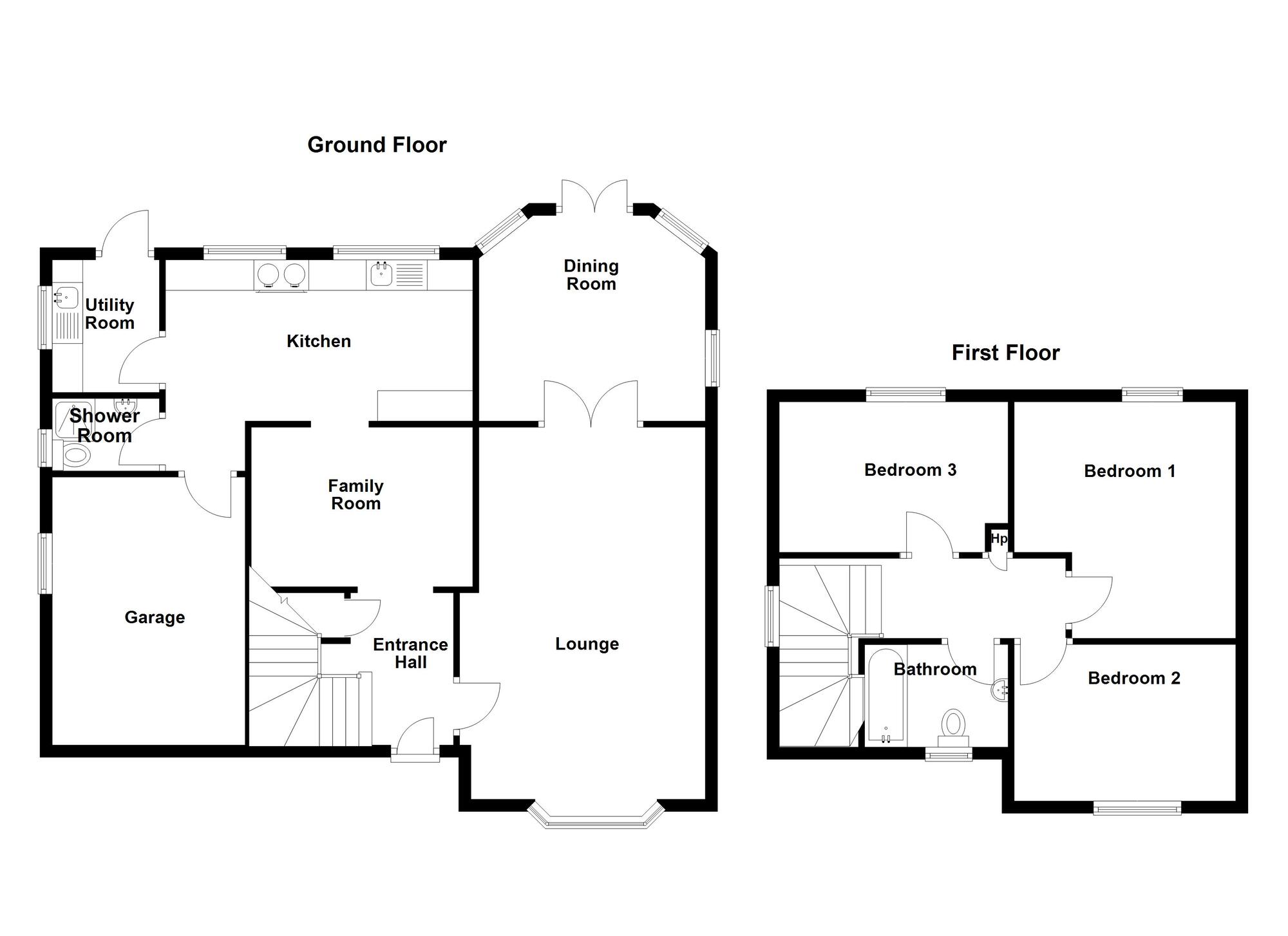 Floorplan of 3 bedroom Detached House for sale, Downshire Gardens, Carrickfergus, County Antrim, BT38