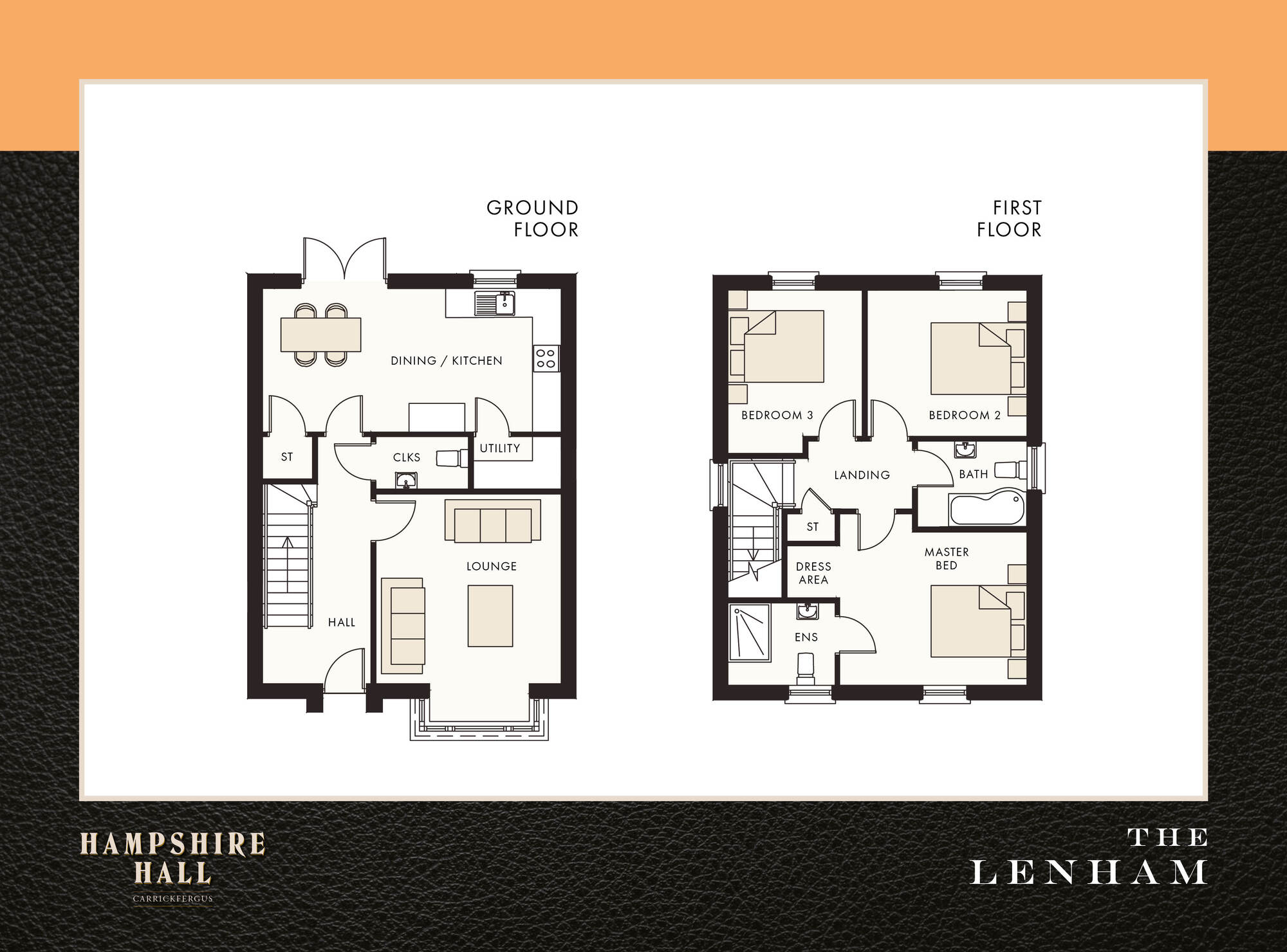 Floorplan of 3 bedroom Detached House for sale, Hampshire Hall, Carrickfergus, County Antrim, BT38