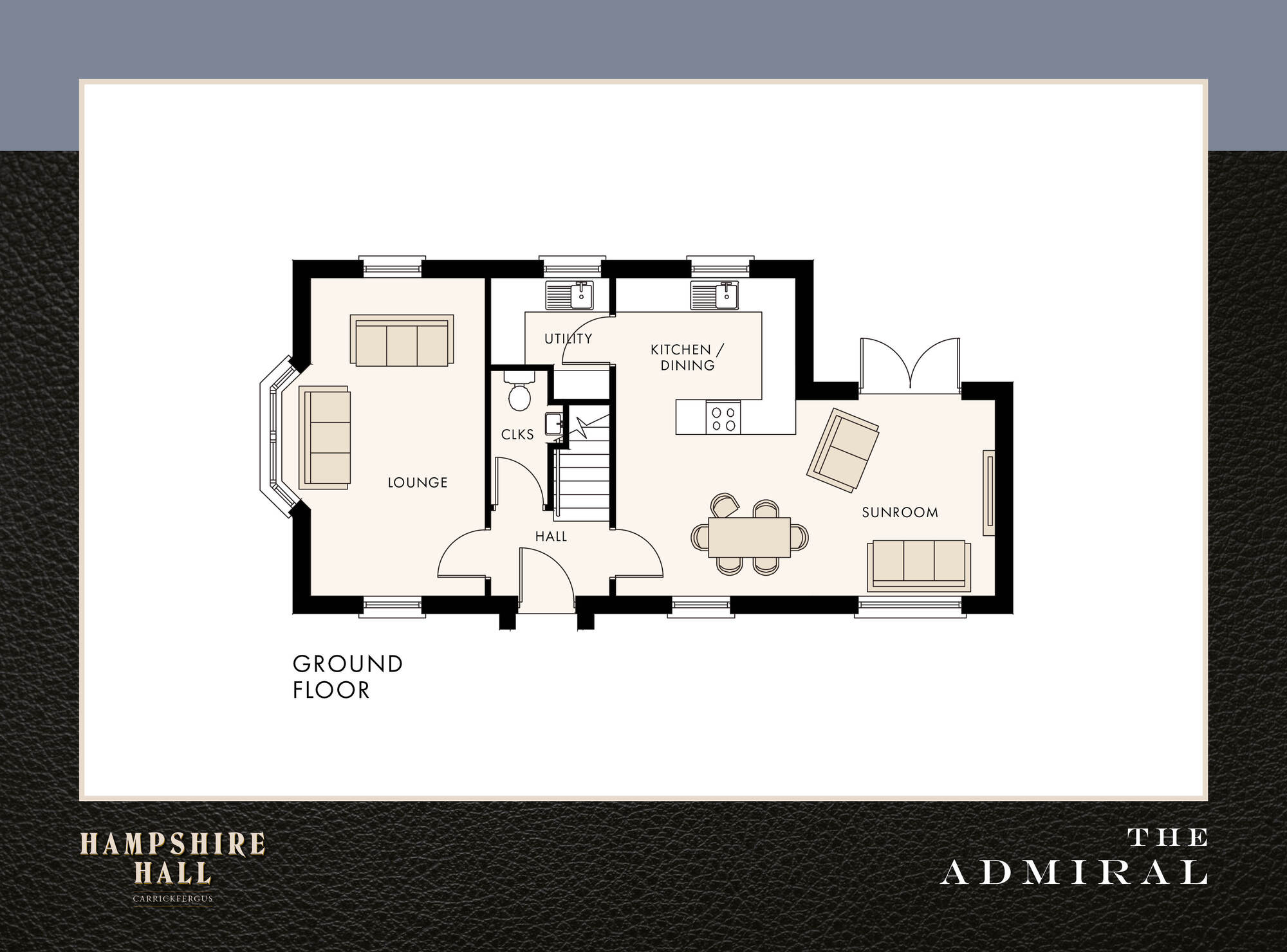 Floorplan of 3 bedroom Detached House for sale, Hampshire Hall, Carrickfergus, County Antrim, BT38