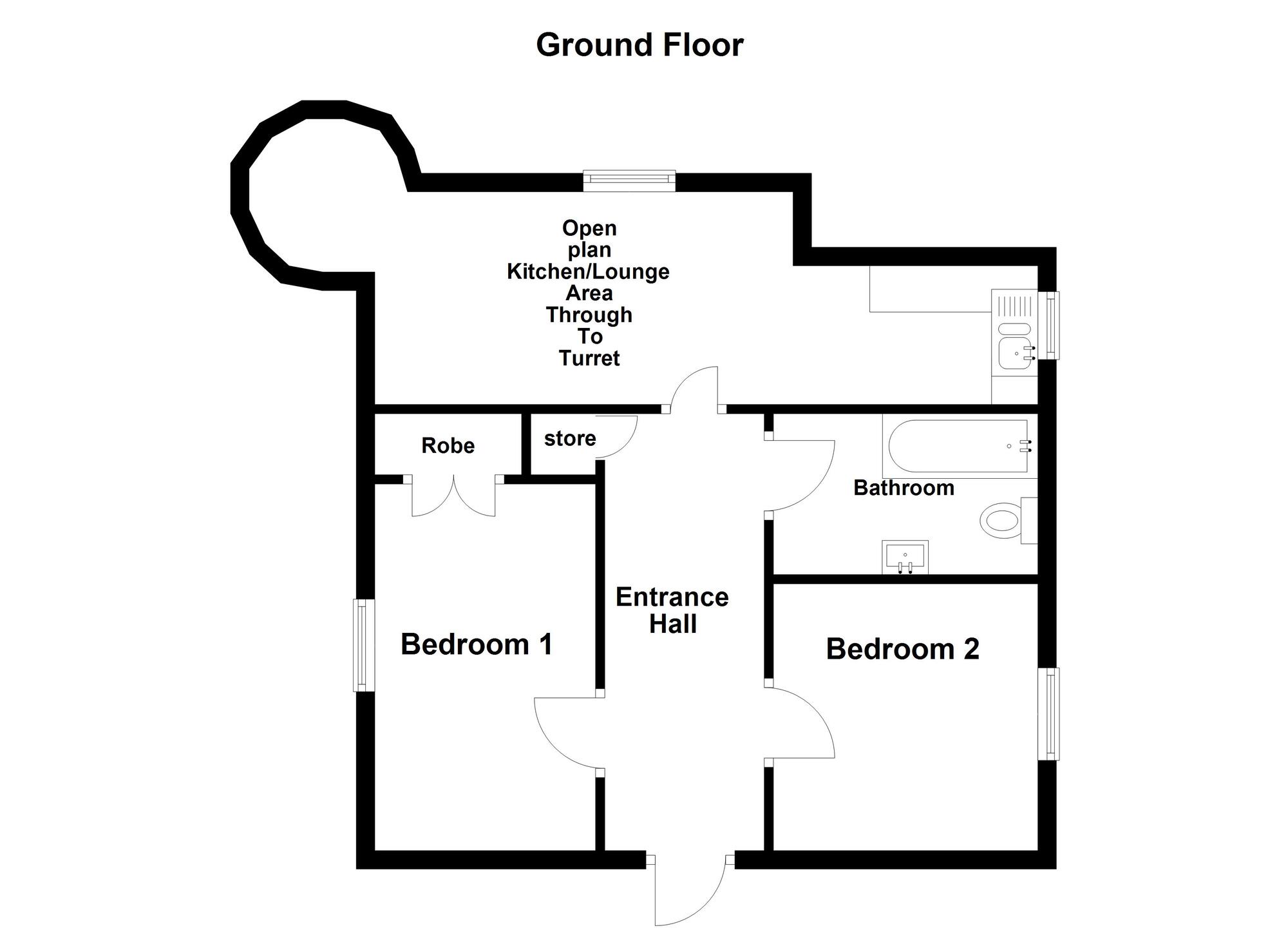 Floorplan of 2 bedroom  Flat for sale, Cheston Close, Carrickfergus, County Antrim, BT38