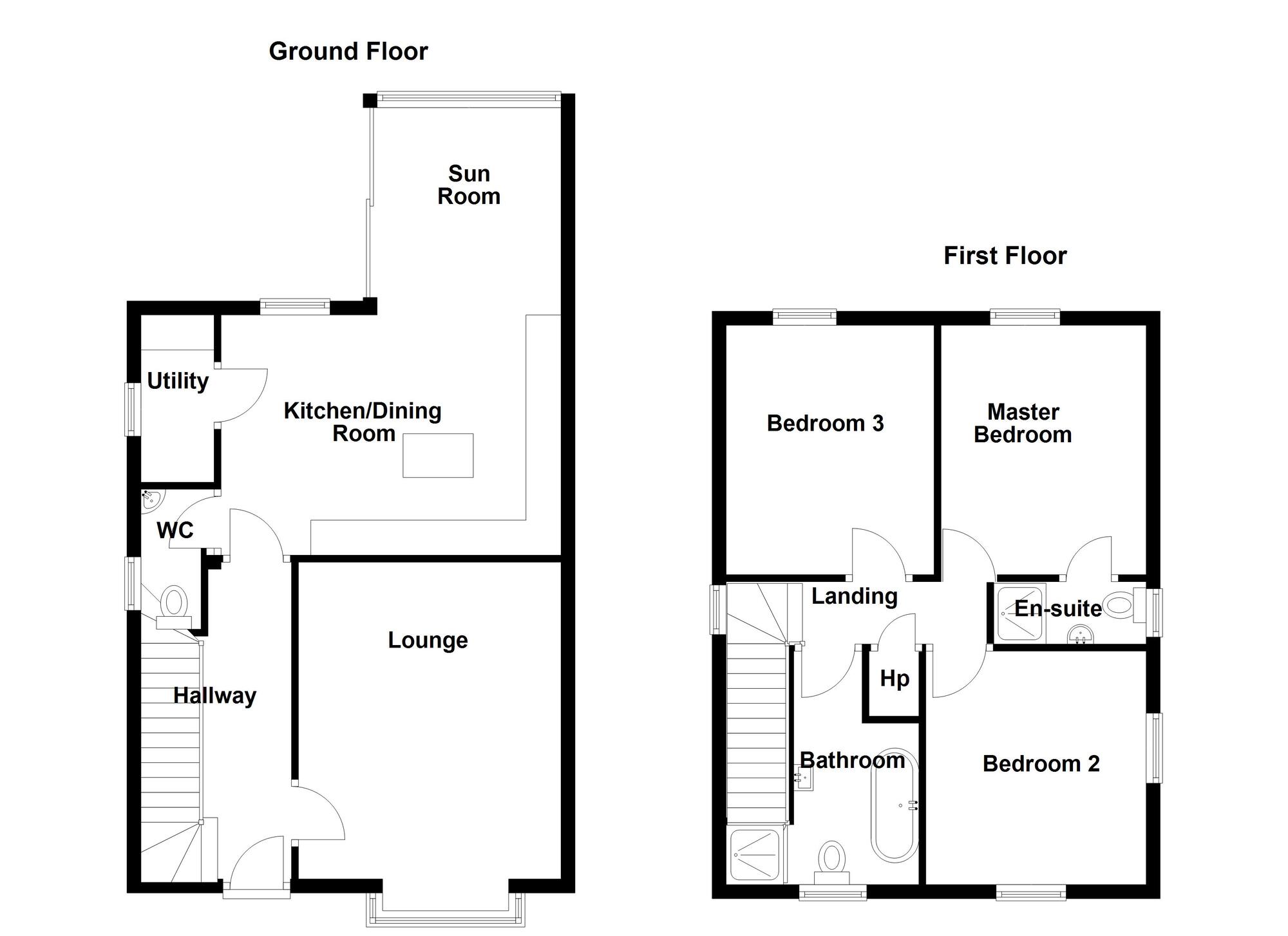 Floorplan of 3 bedroom Detached House for sale, Lislaynan Heights, Ballycarry, County Antrim, BT38