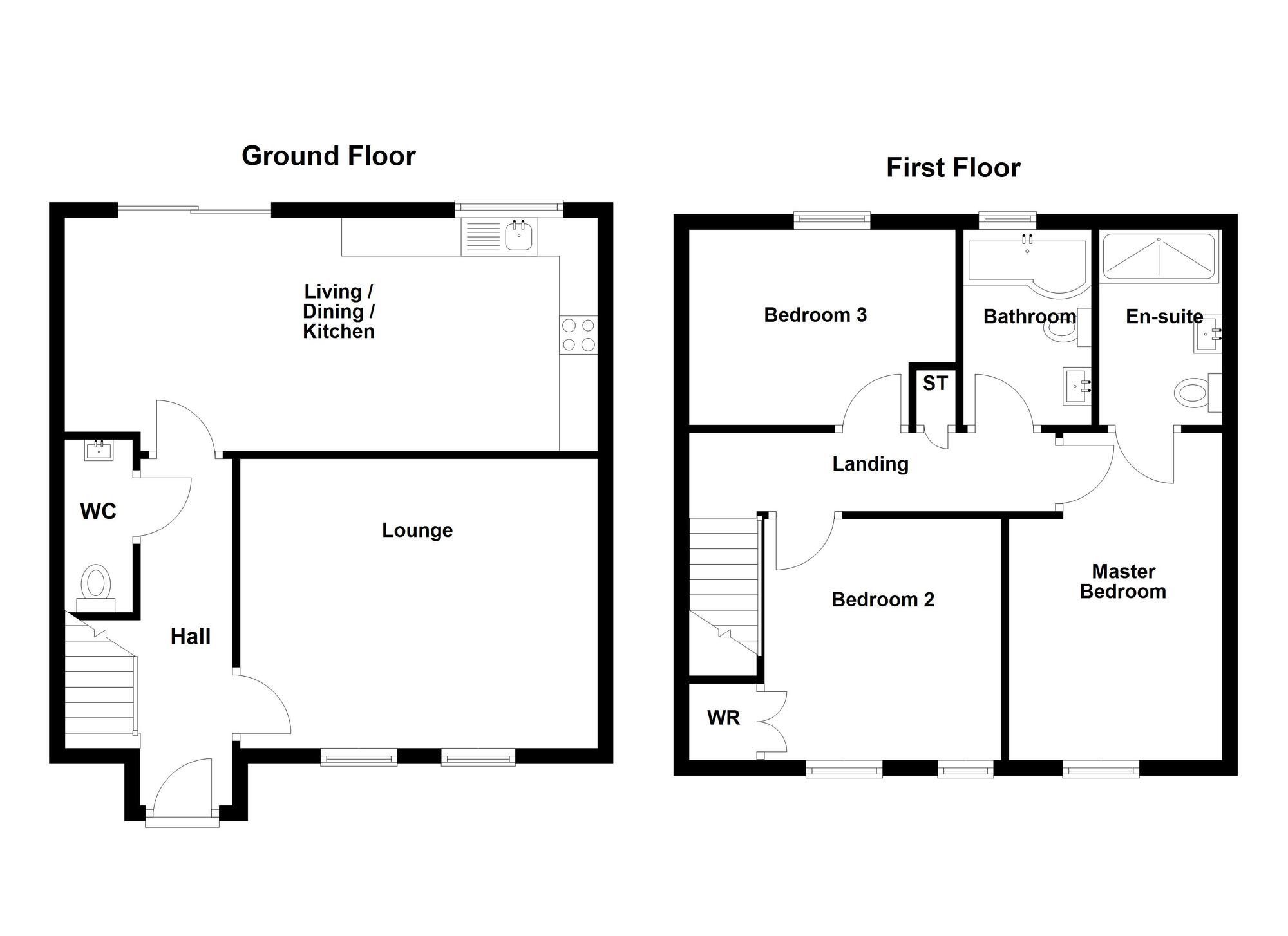 Floorplan of 3 bedroom Semi Detached House for sale, Larne Road, Carrickfergus, County Antrim, BT38