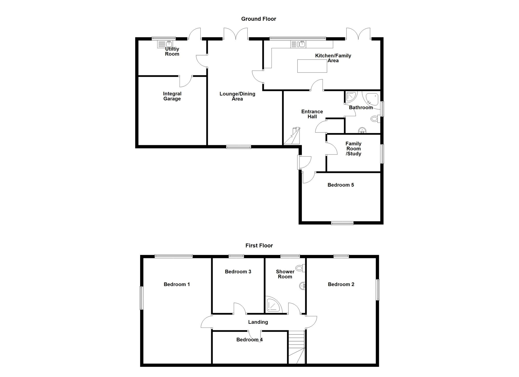 Floorplan of 5 bedroom Detached House for sale, Harwood Park, Carrickfergus, County Antrim, BT38
