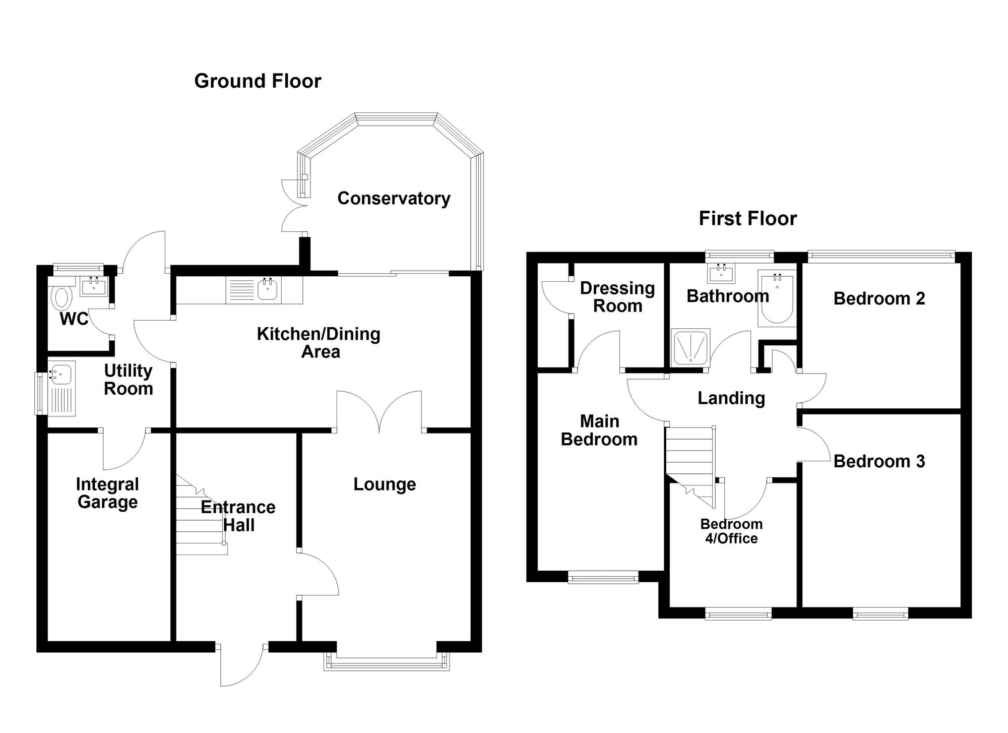 Floorplan of 4 bedroom Detached House for sale, Kingsland Crescent, Carrickfergus, County Antrim, BT38