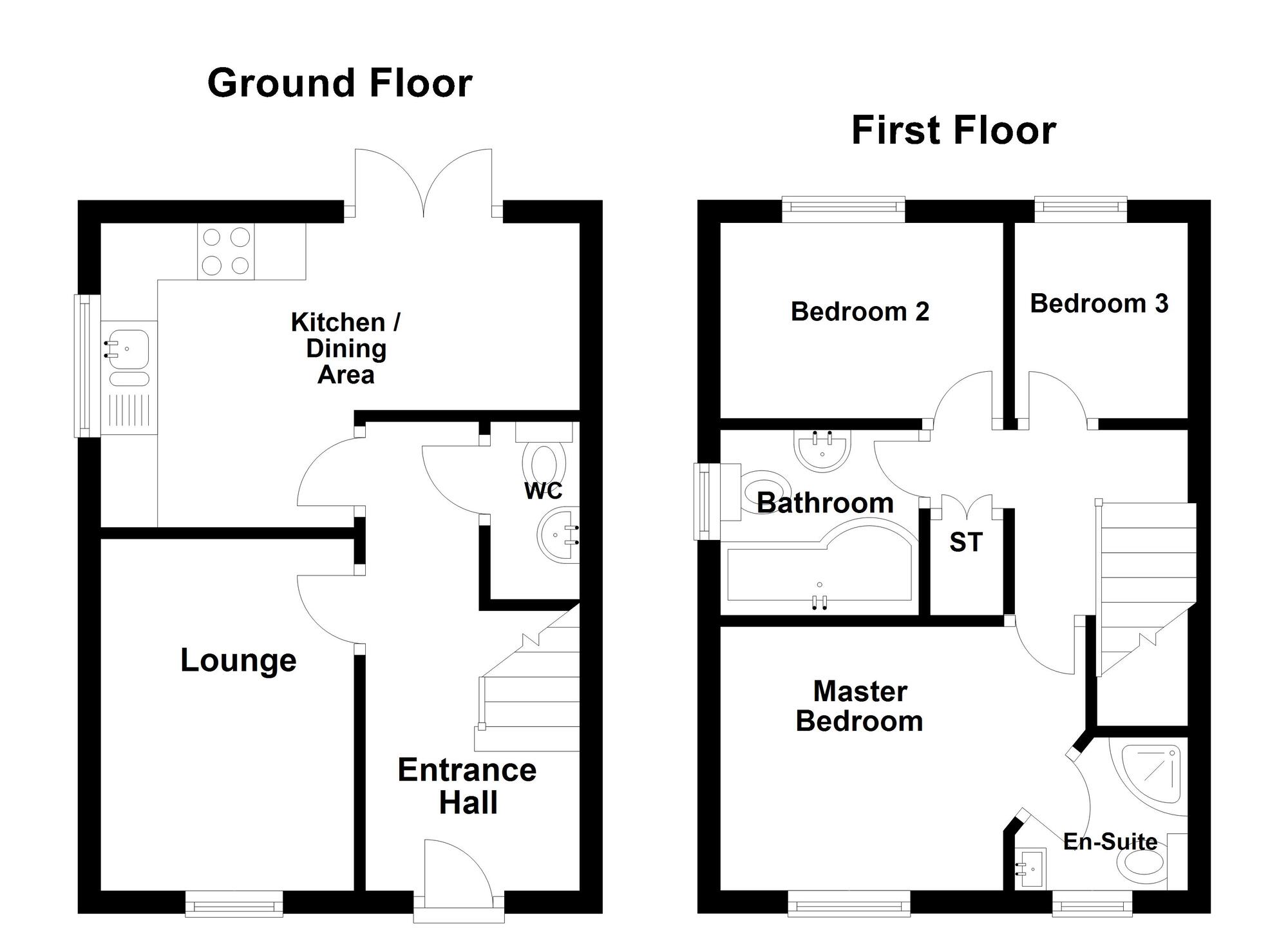 Floorplan of 3 bedroom Semi Detached House for sale, Ashbourne Manor Square, Carrickfergus, County Antrim, BT38
