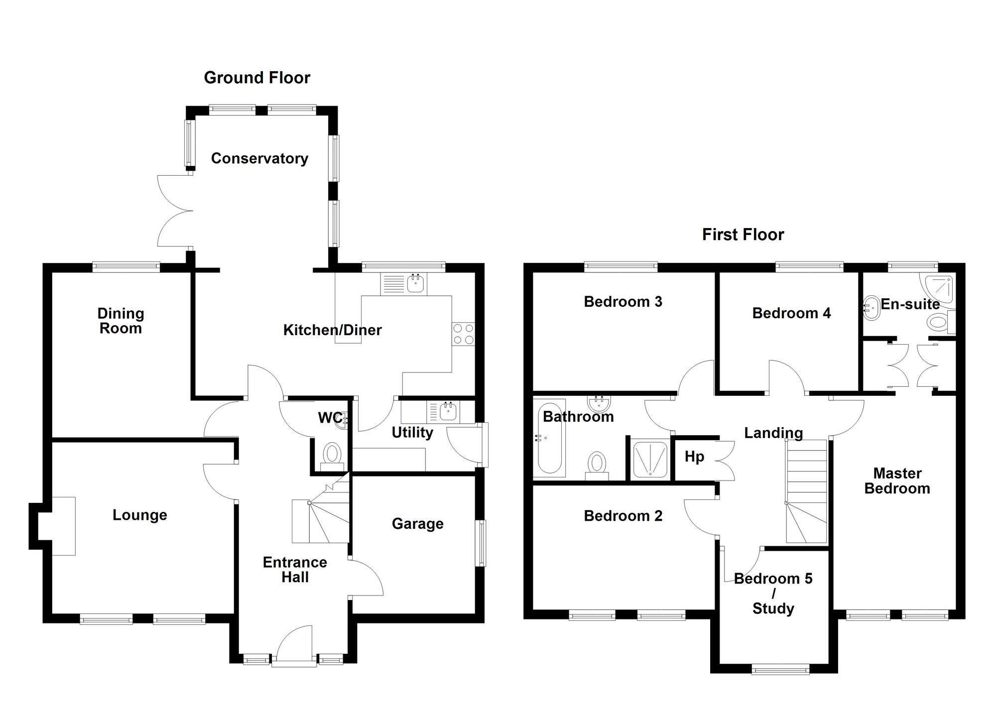 Floorplan of 5 bedroom Detached House for sale, Copperwood Drive, Carrickfergus, County Antrim, BT38