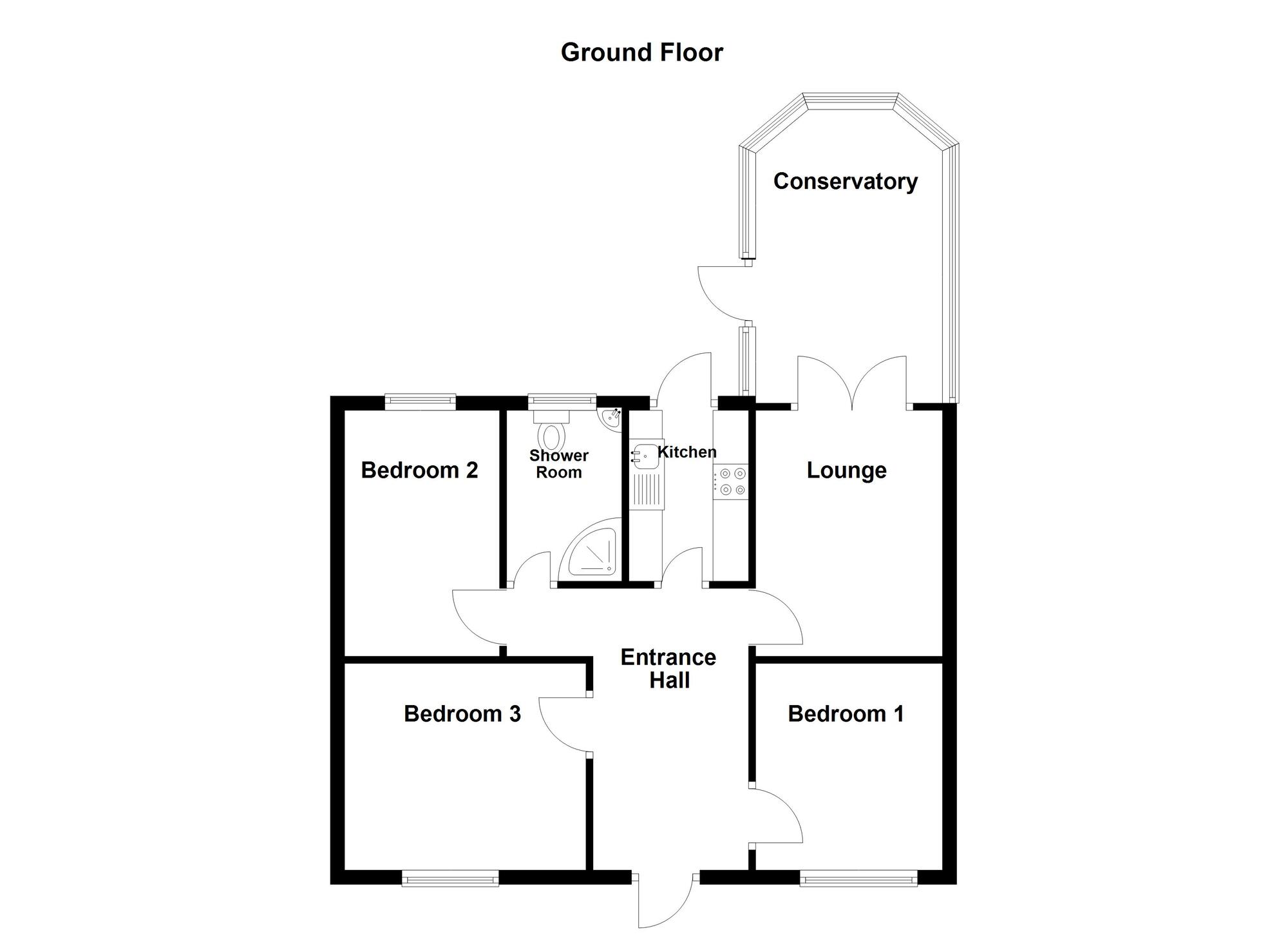 Floorplan of 3 bedroom Detached Bungalow for sale, Upper Road, Carrickfergus, County Antrim, BT38