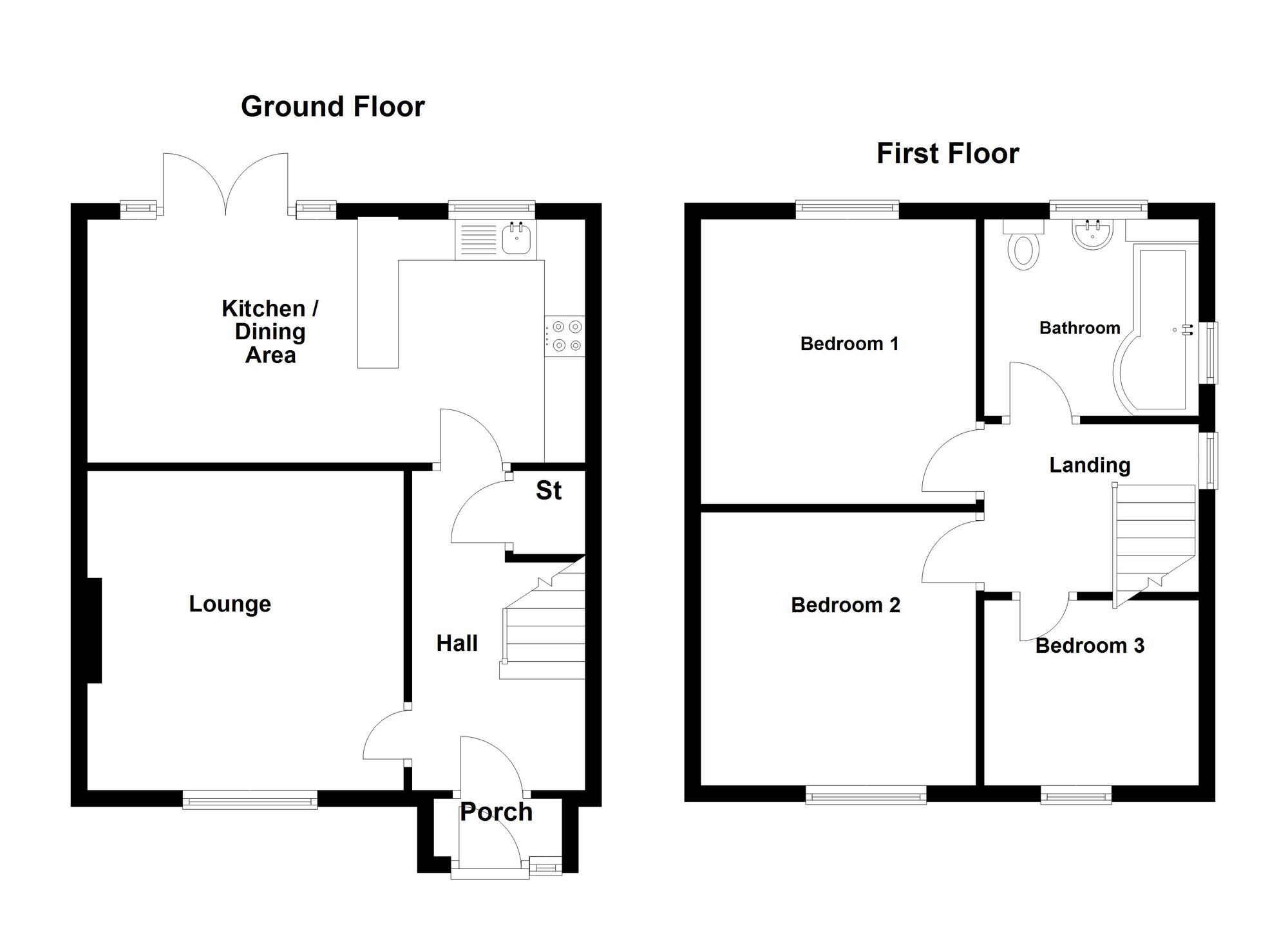 Floorplan of 3 bedroom Semi Detached House for sale, Windermere Avenue, Carrickfergus, County Antrim, BT38