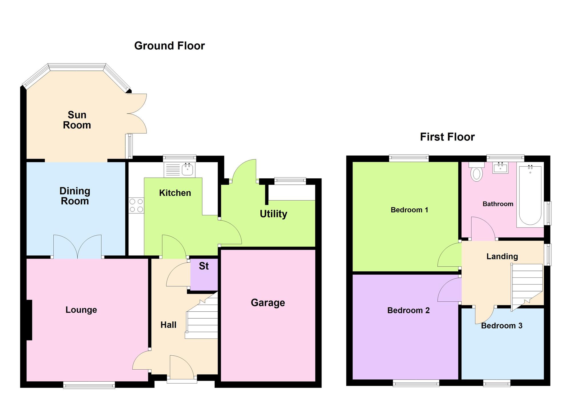 Floorplan of 3 bedroom Semi Detached House for sale, Cormorant Park, Carrickfergus, County Antrim, BT38